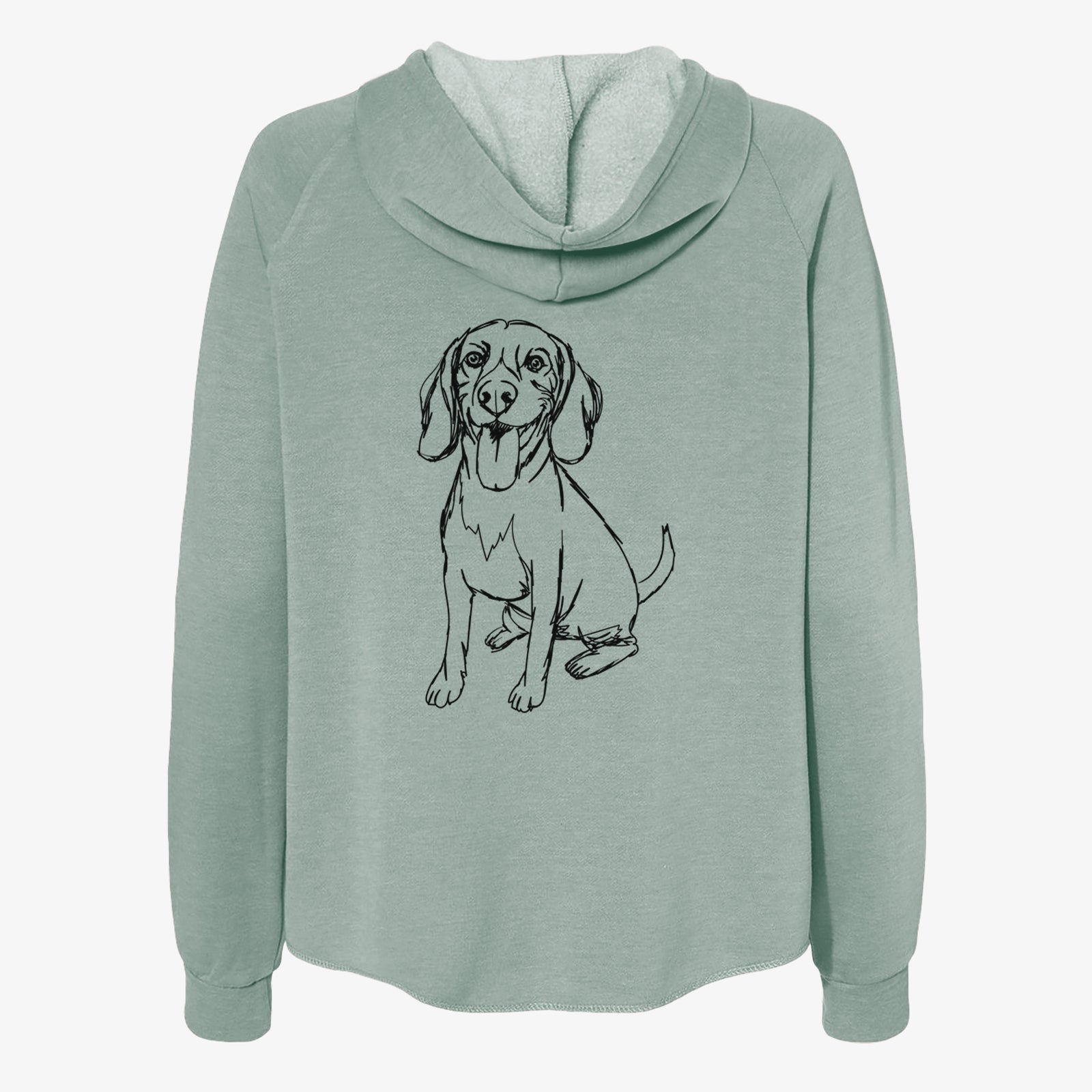 Doodled Halo the Beagle - Women's Cali Wave Zip-Up Sweatshirt