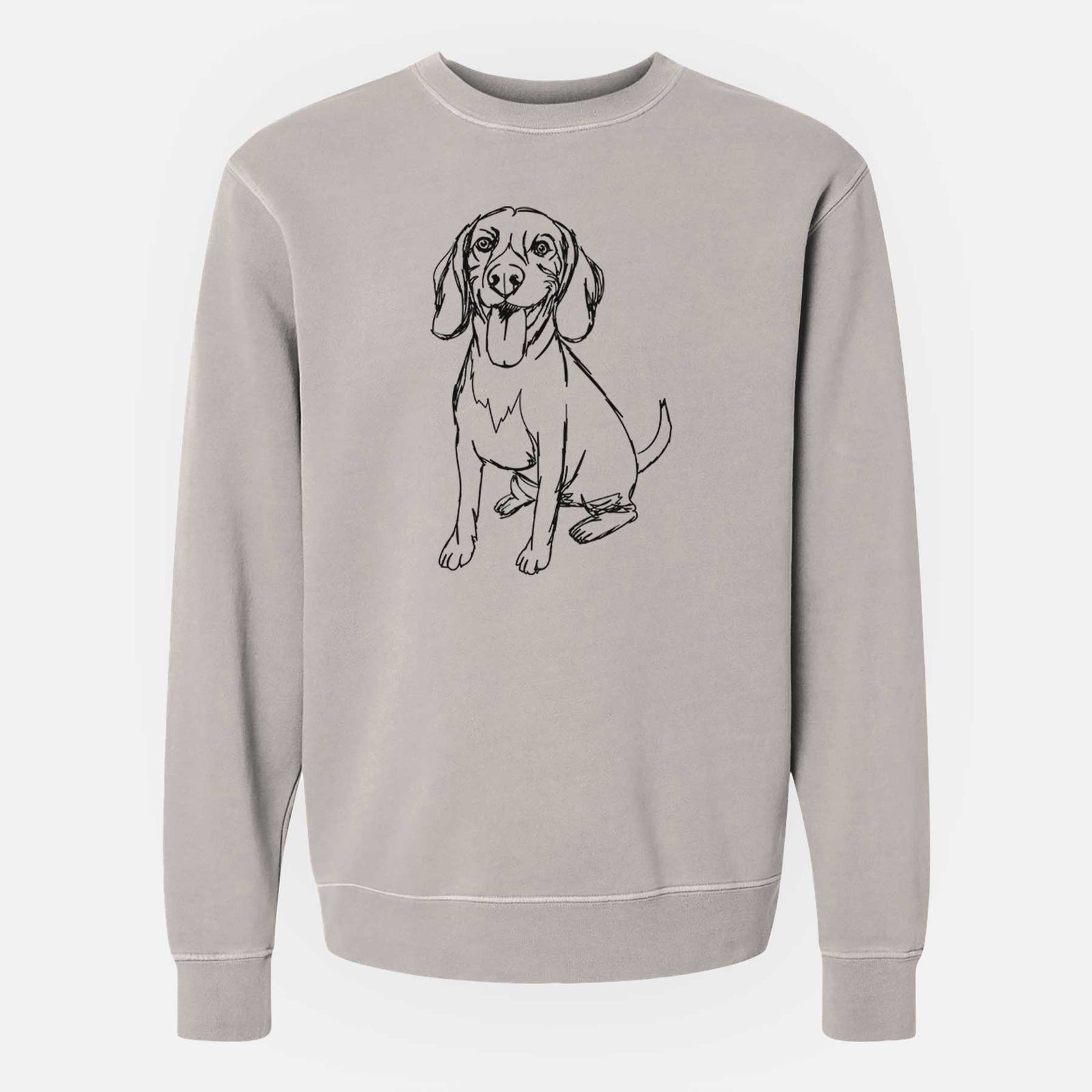 Doodled Halo the Beagle - Unisex Pigment Dyed Crew Sweatshirt