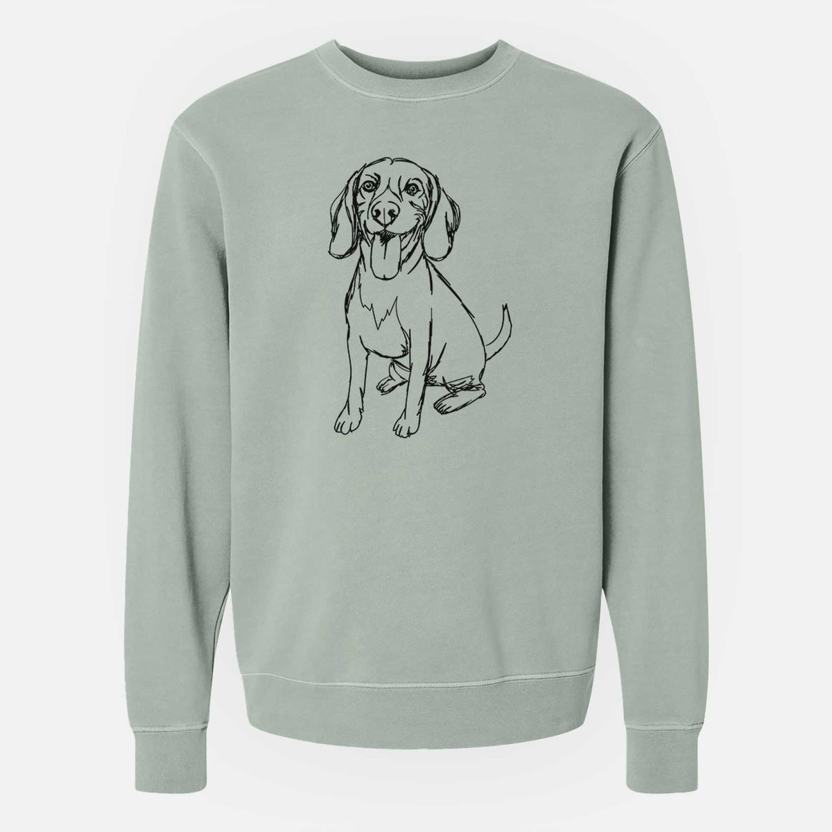 Doodled Halo the Beagle - Unisex Pigment Dyed Crew Sweatshirt