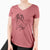 Doodled Halo the Beagle - Women's V-neck Shirt