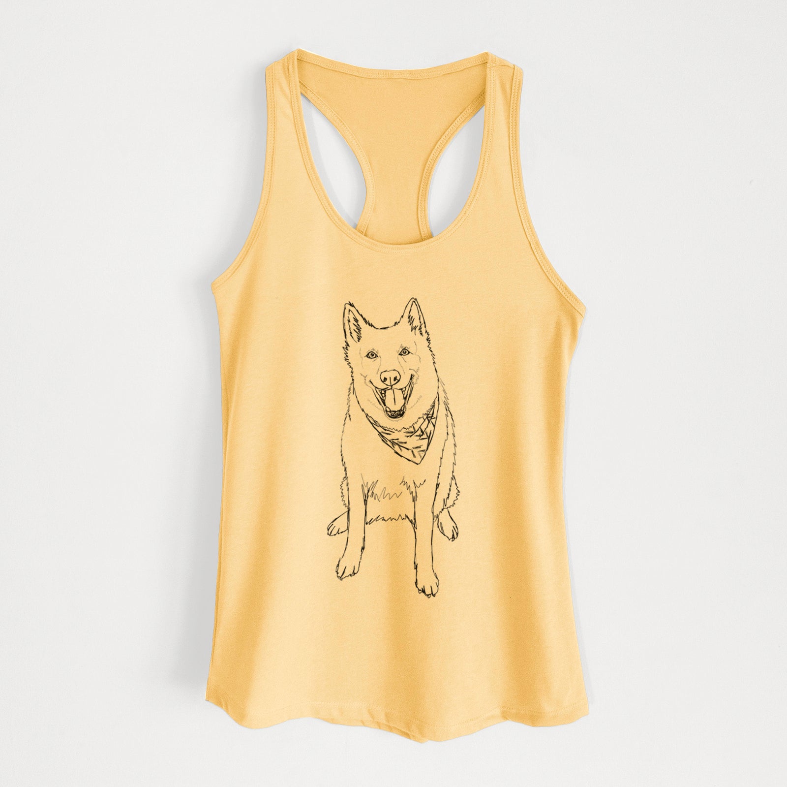 Doodled Hannah the Siberian Husky - Women's Racerback Tanktop