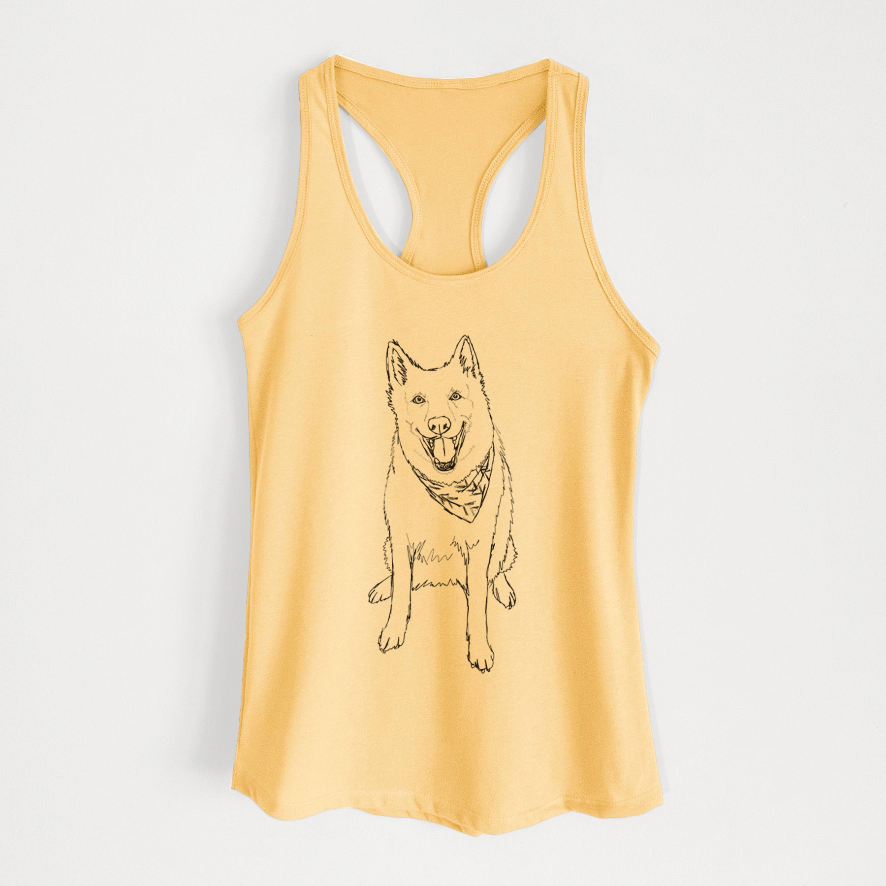 Doodled Hannah the Siberian Husky - Women's Racerback Tanktop