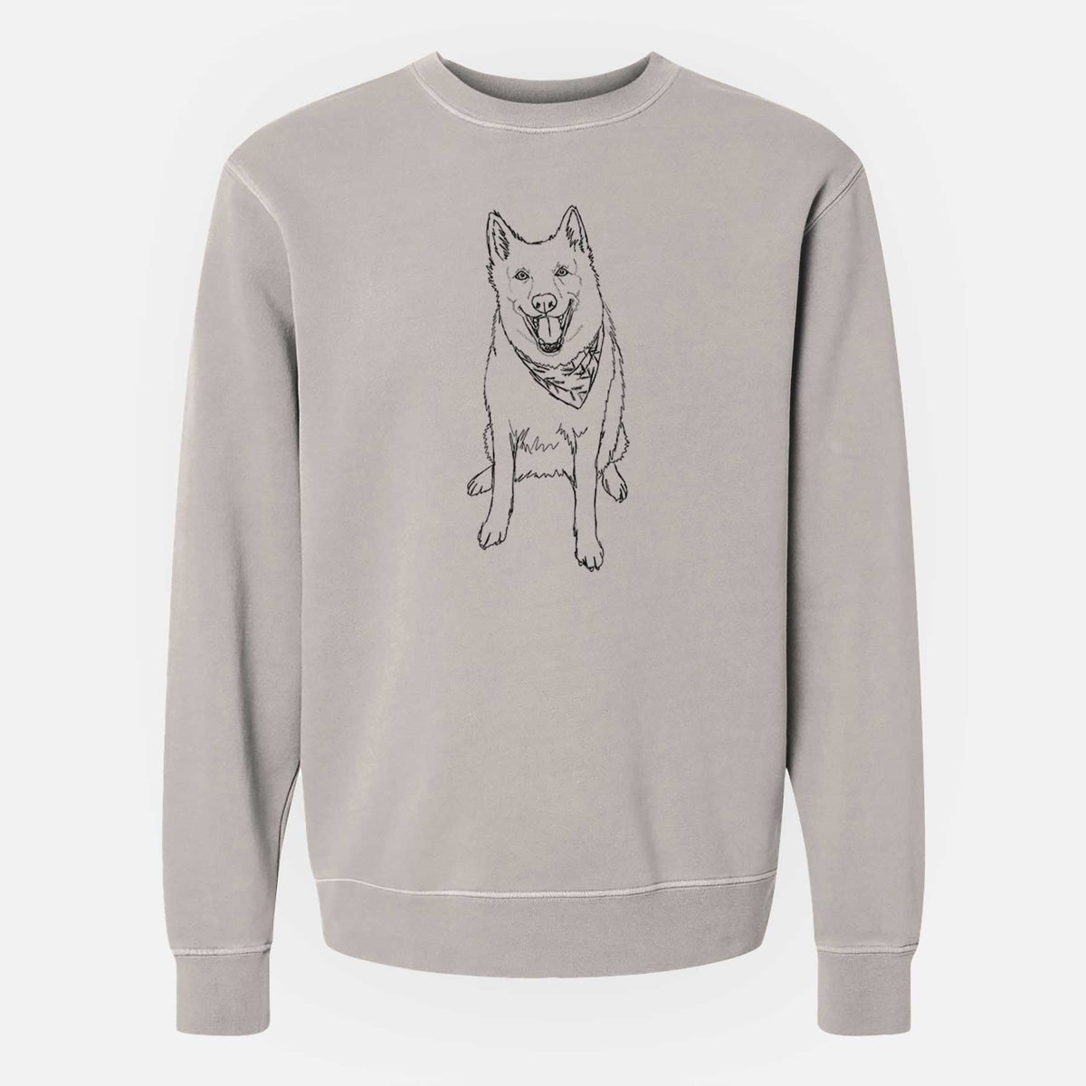 Doodled Hannah the Siberian Husky - Unisex Pigment Dyed Crew Sweatshirt