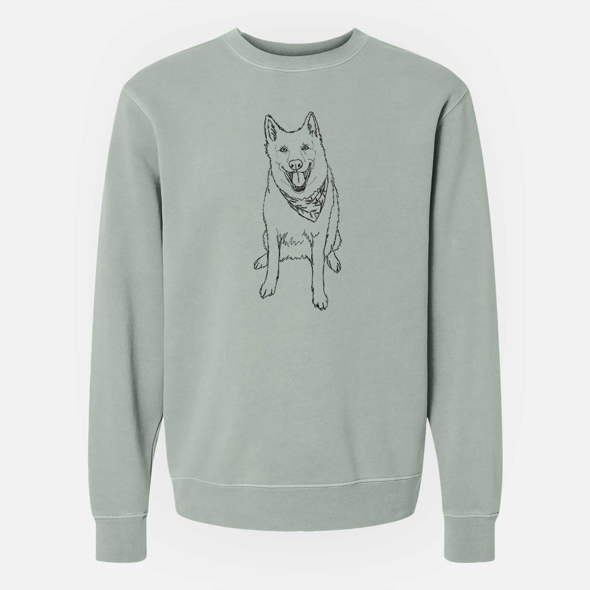 Doodled Hannah the Siberian Husky - Unisex Pigment Dyed Crew Sweatshirt