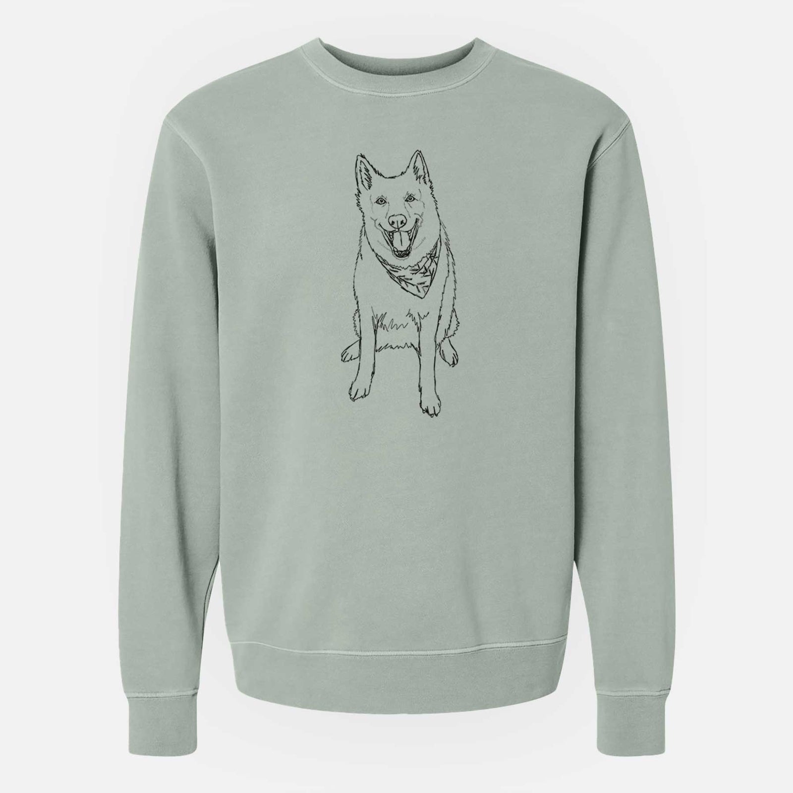 Doodled Hannah the Siberian Husky - Unisex Pigment Dyed Crew Sweatshirt