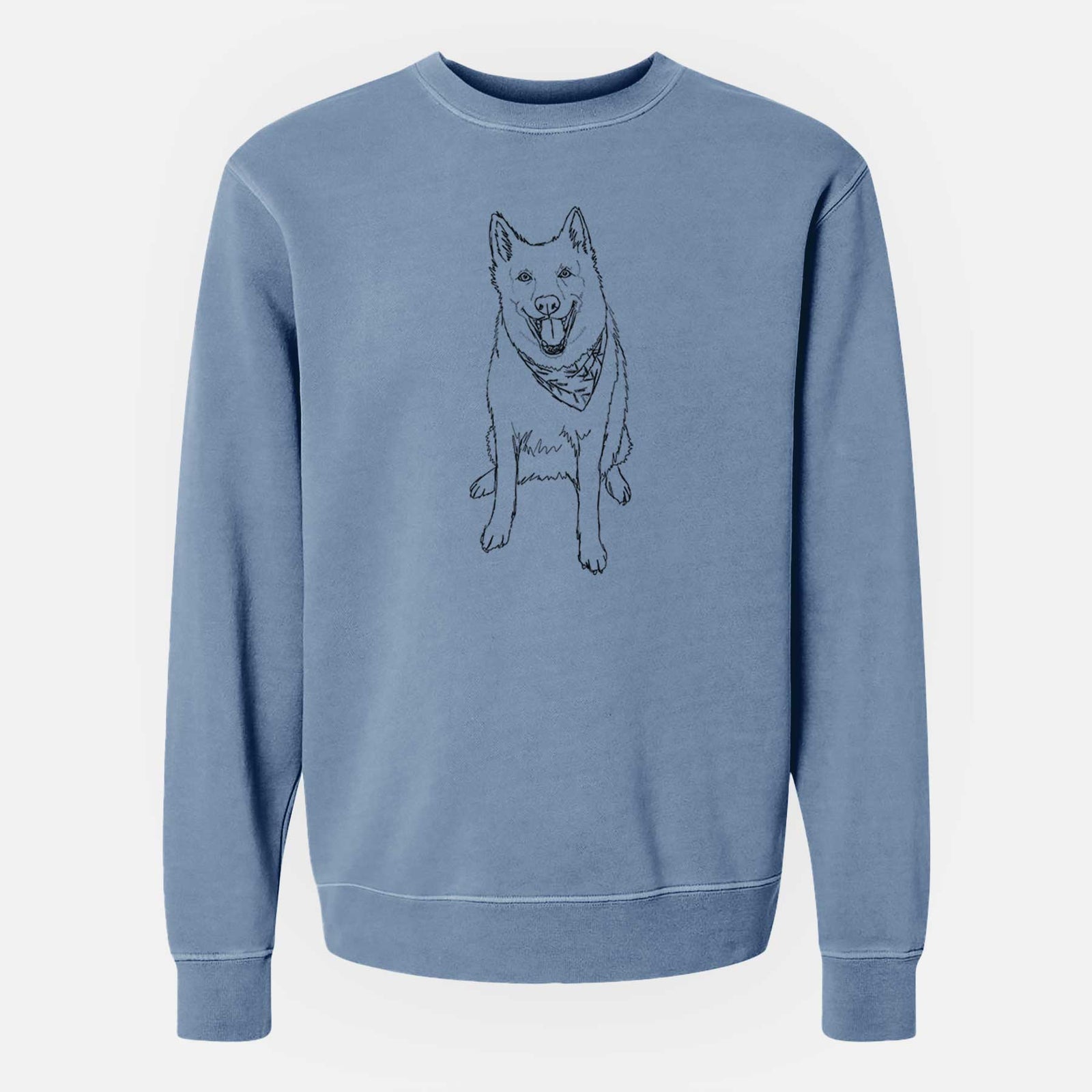 Doodled Hannah the Siberian Husky - Unisex Pigment Dyed Crew Sweatshirt