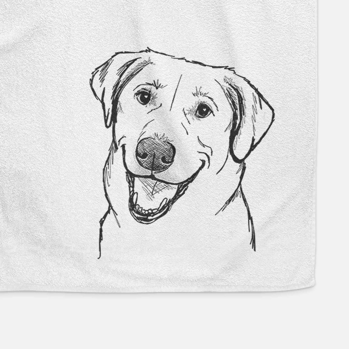 Doodled Happy Harley the Lab Mix Decorative Hand Towel