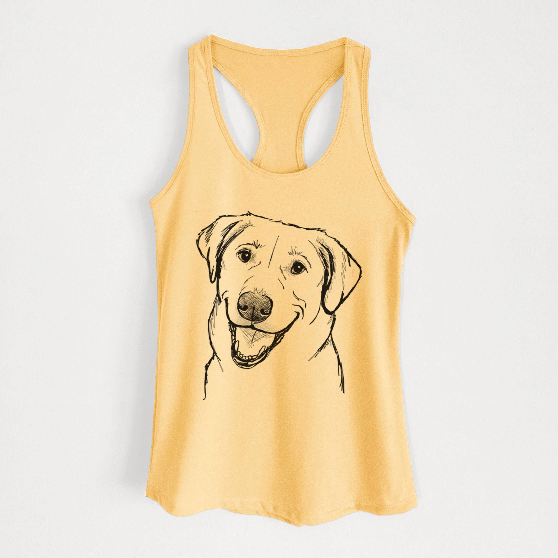 Doodled Happy Harley the Lab Mix - Women's Racerback Tanktop