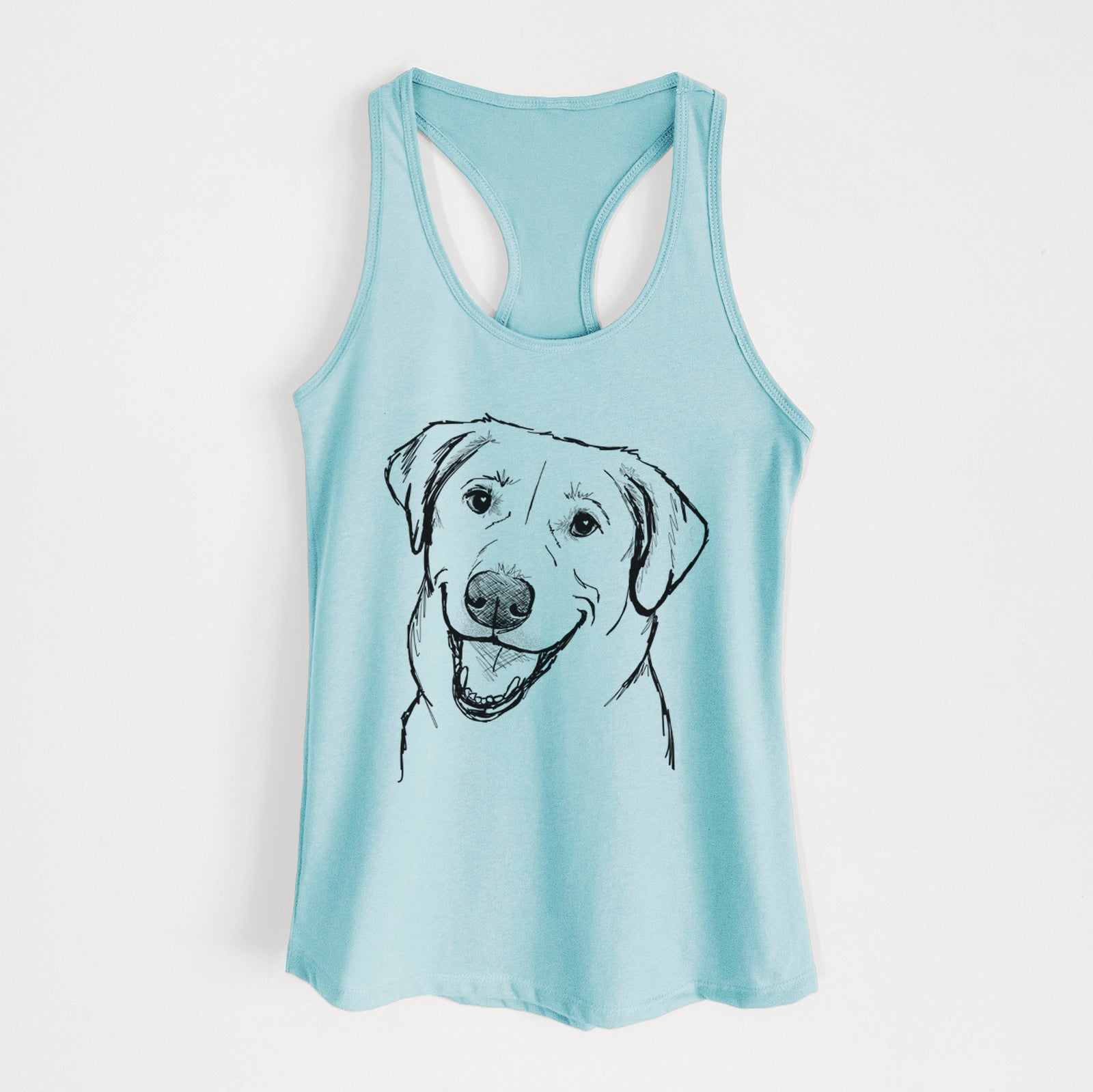 Doodled Happy Harley the Lab Mix - Women's Racerback Tanktop