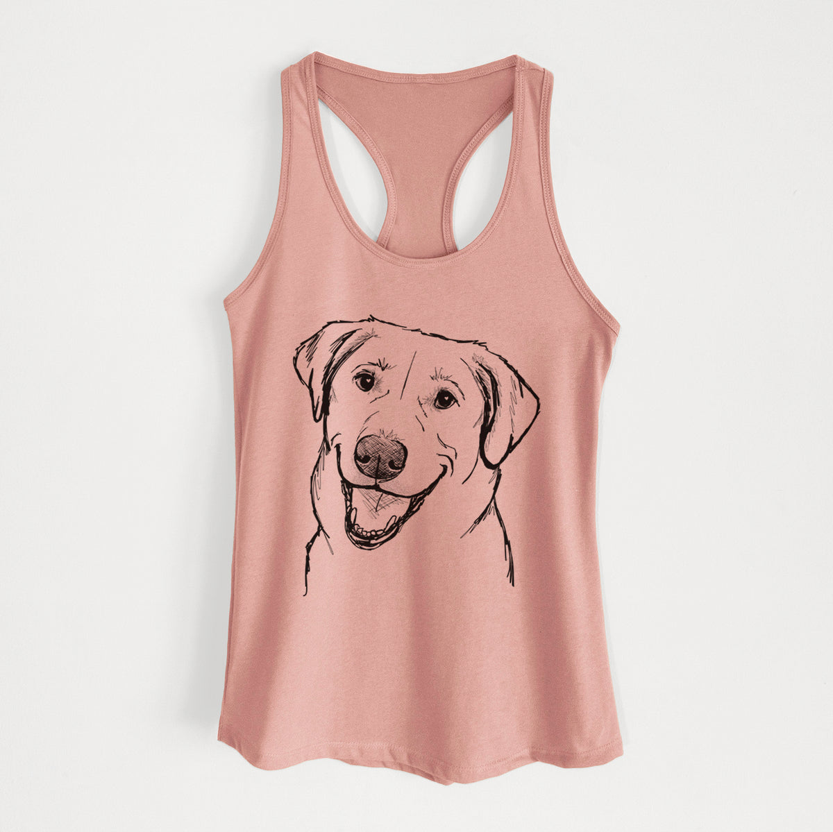 Doodled Happy Harley the Lab Mix - Women's Racerback Tanktop