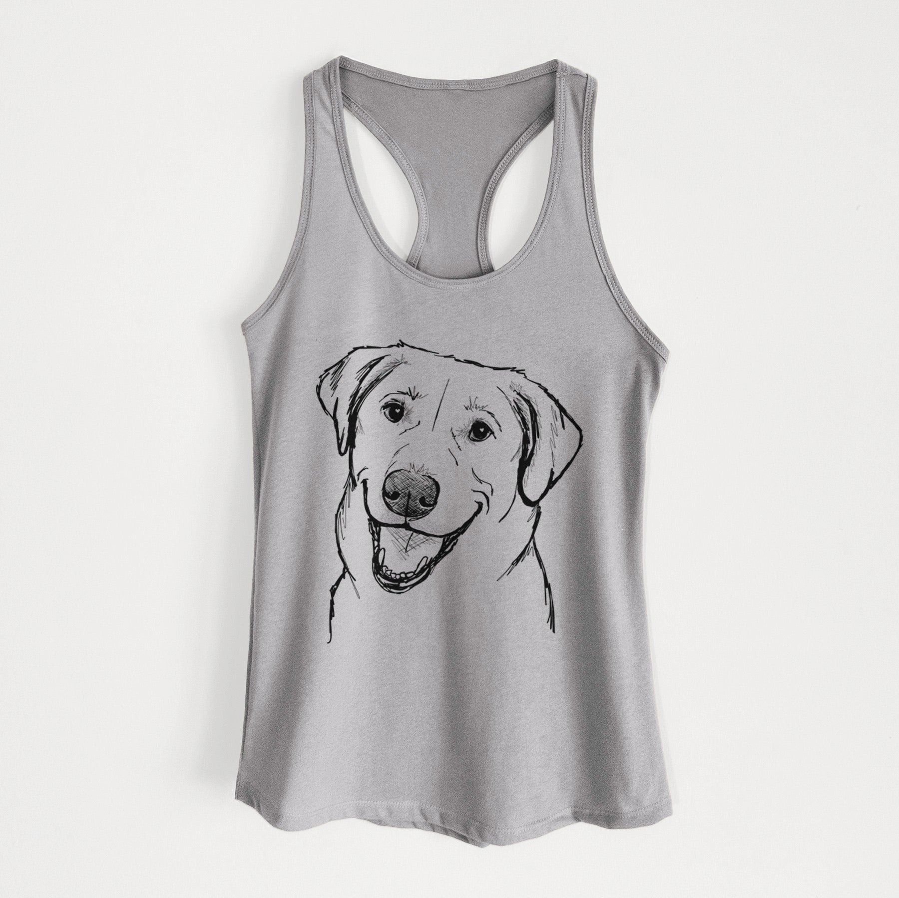 Doodled Happy Harley the Lab Mix - Women's Racerback Tanktop