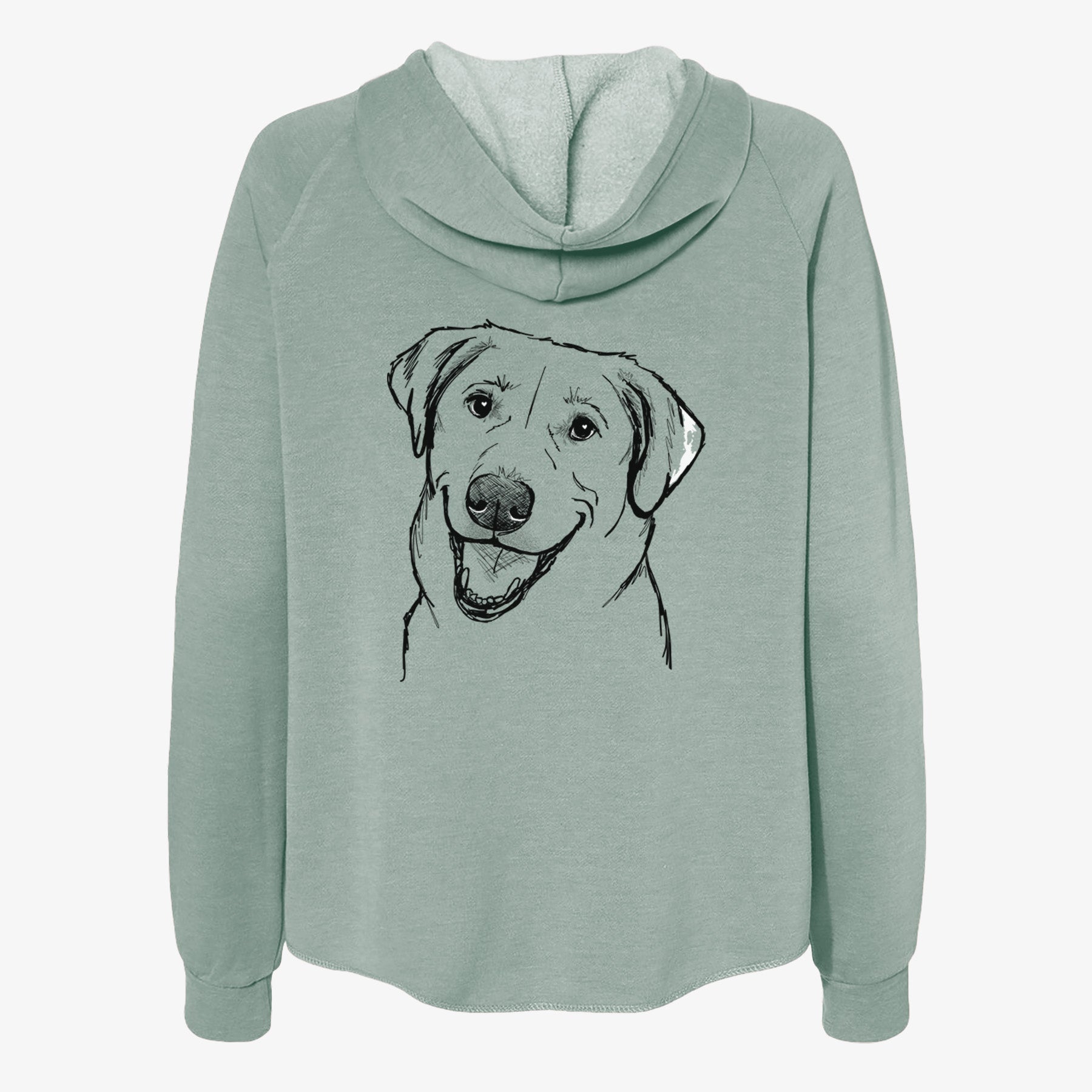 Doodled Happy Harley the Lab Mix - Women's Cali Wave Zip-Up Sweatshirt