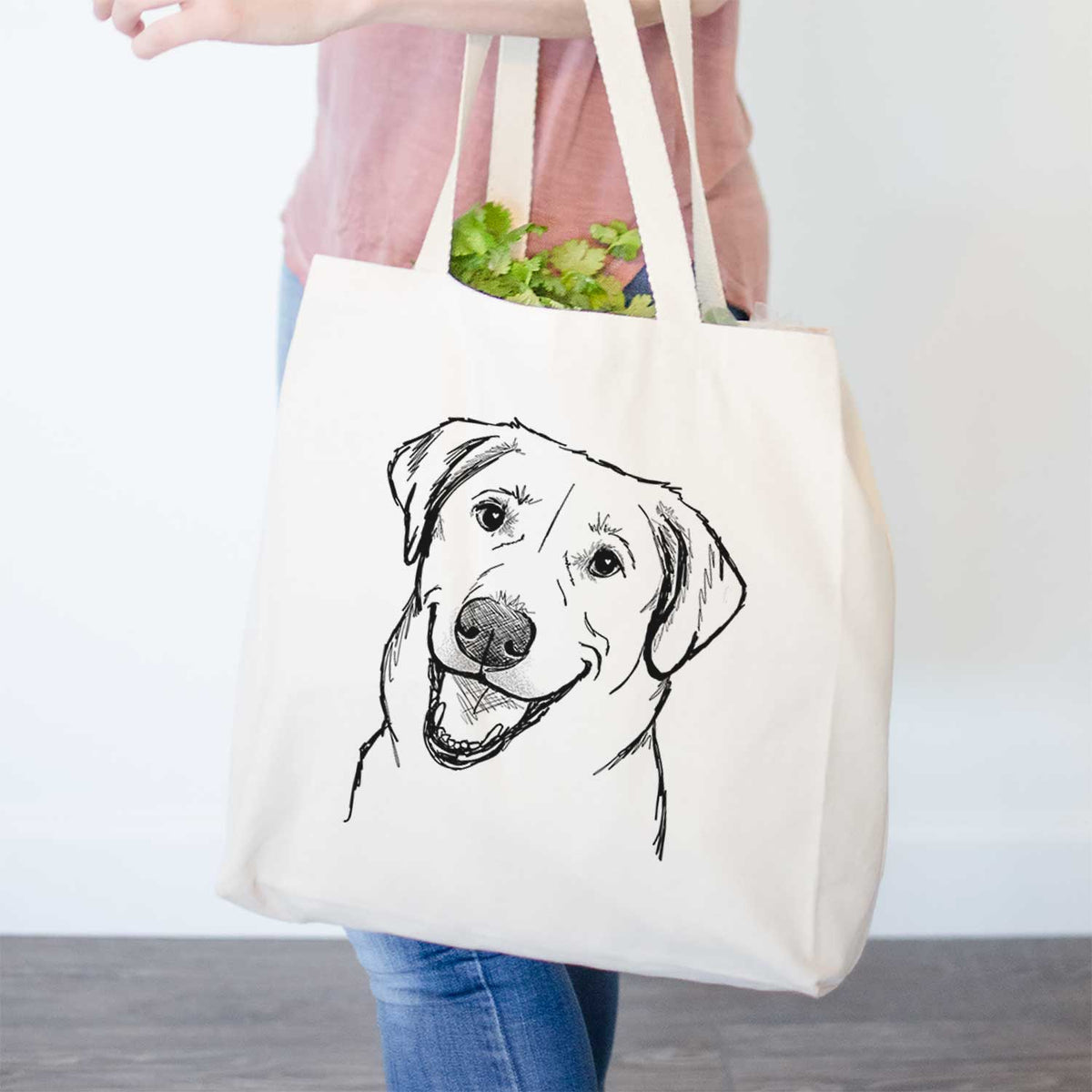Doodled Happy Harley the Lab Mix - Tote Bag