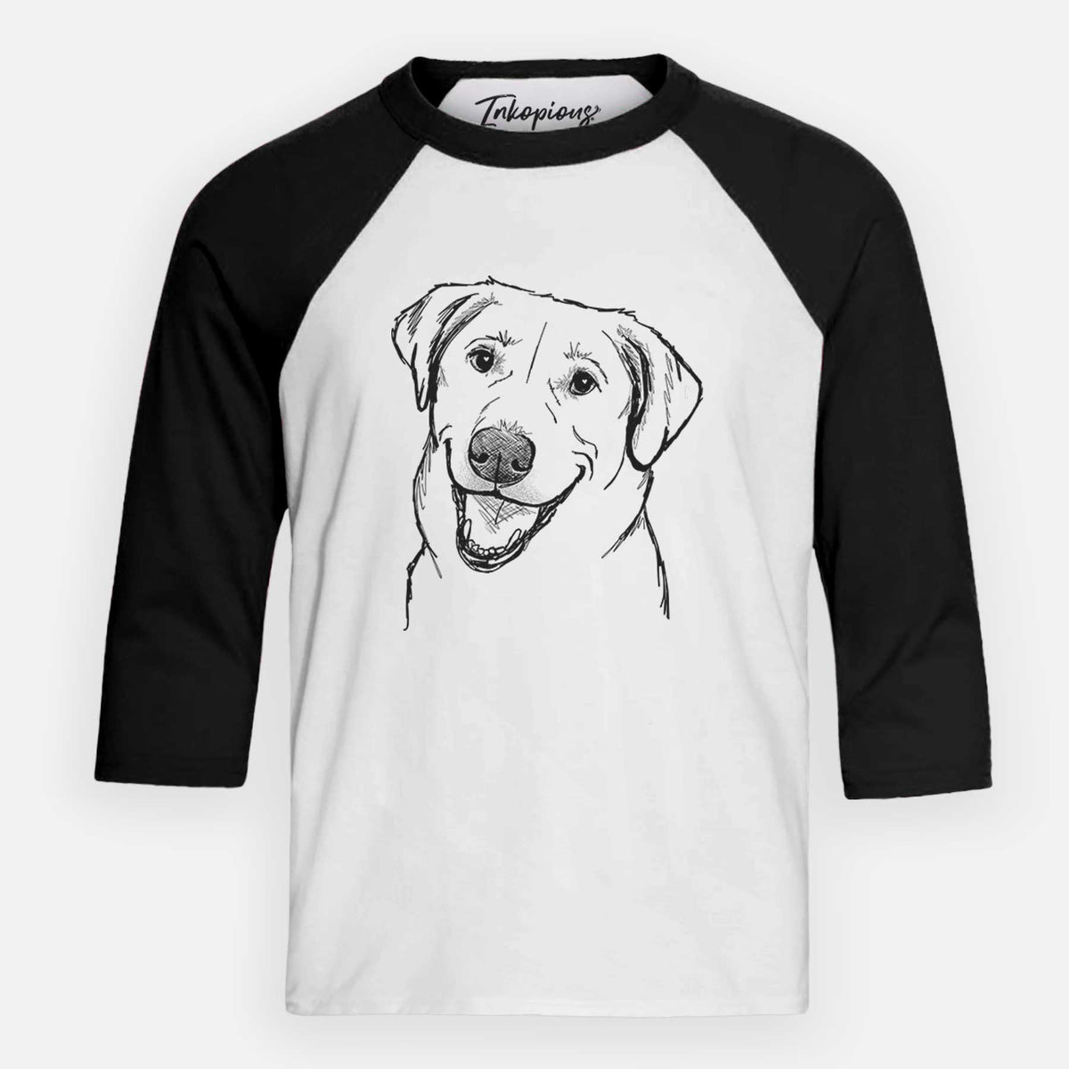 Doodled Happy Harley the Lab Mix - Youth 3/4 Long Sleeve