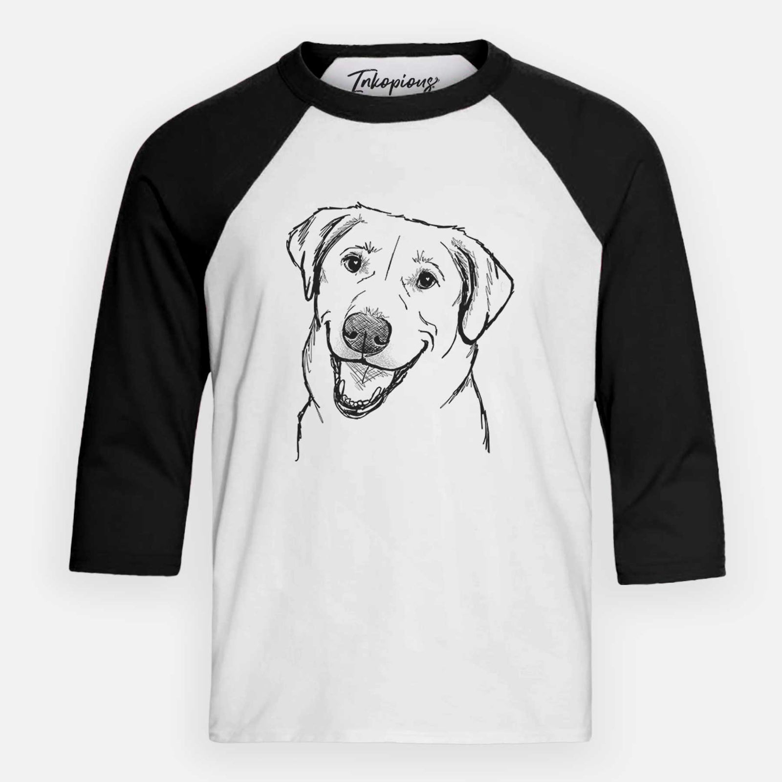 Doodled Happy Harley the Lab Mix - Youth 3/4 Long Sleeve