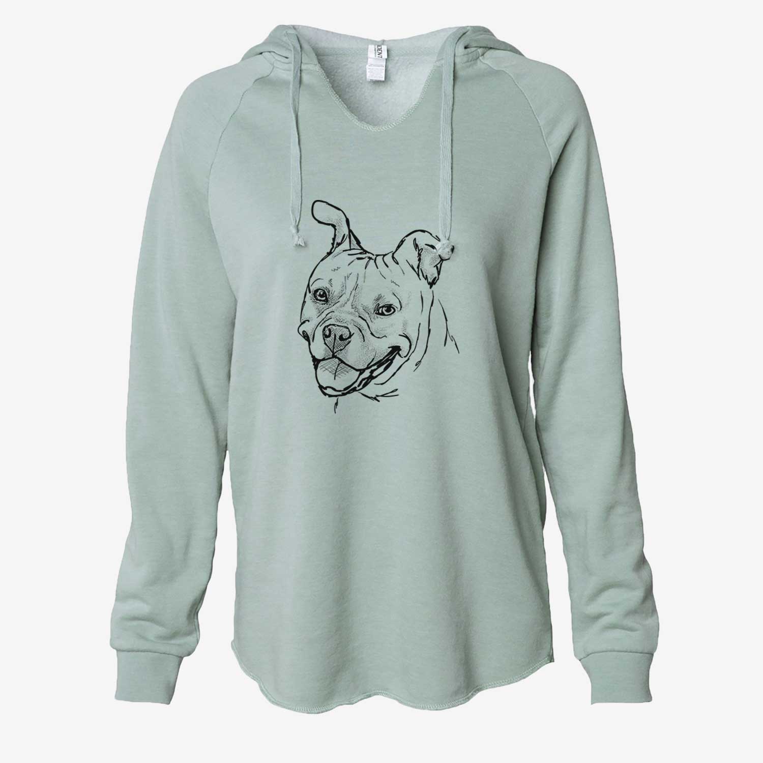 Doodled Happy Koda Bear the Pitbull Mix - Cali Wave Hooded Sweatshirt