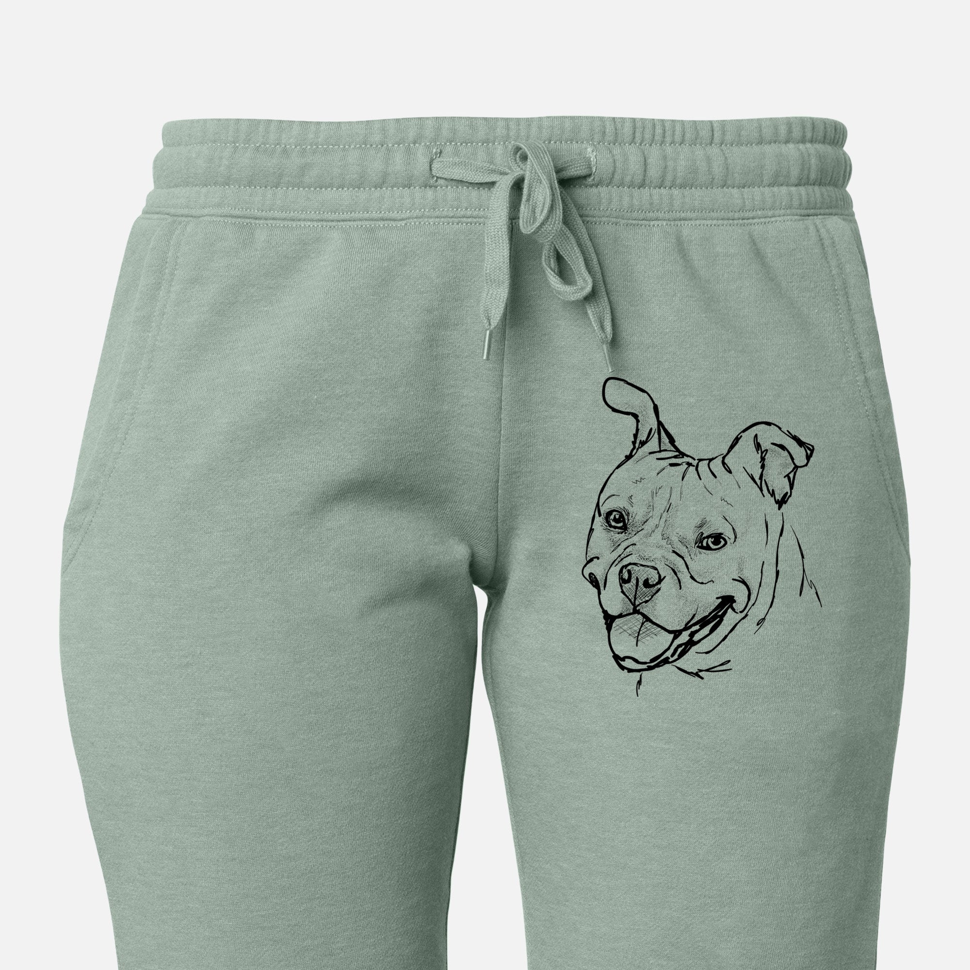 Doodled Happy Koda Bear the Pitbull Mix - Women's Cali Wave Joggers