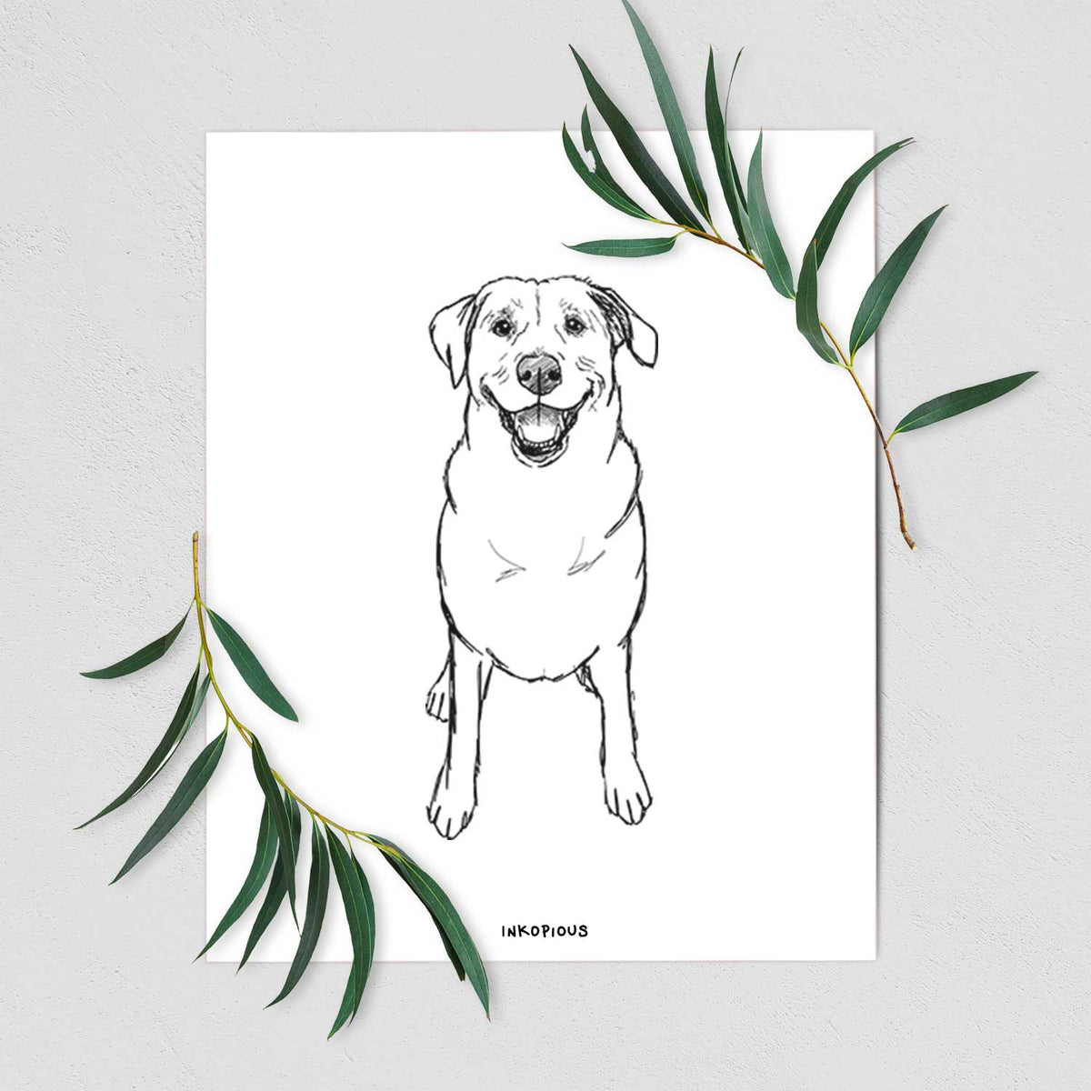 Doodled Harley the Goldador Art Print