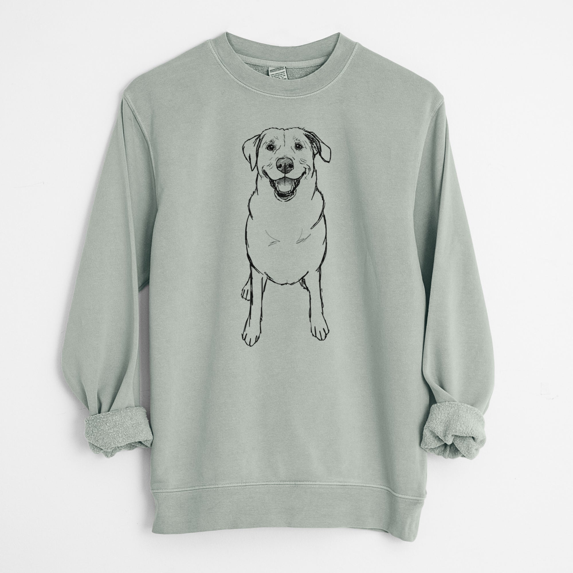 Doodled Harley the Goldador - Unisex Pigment Dyed Crew Sweatshirt