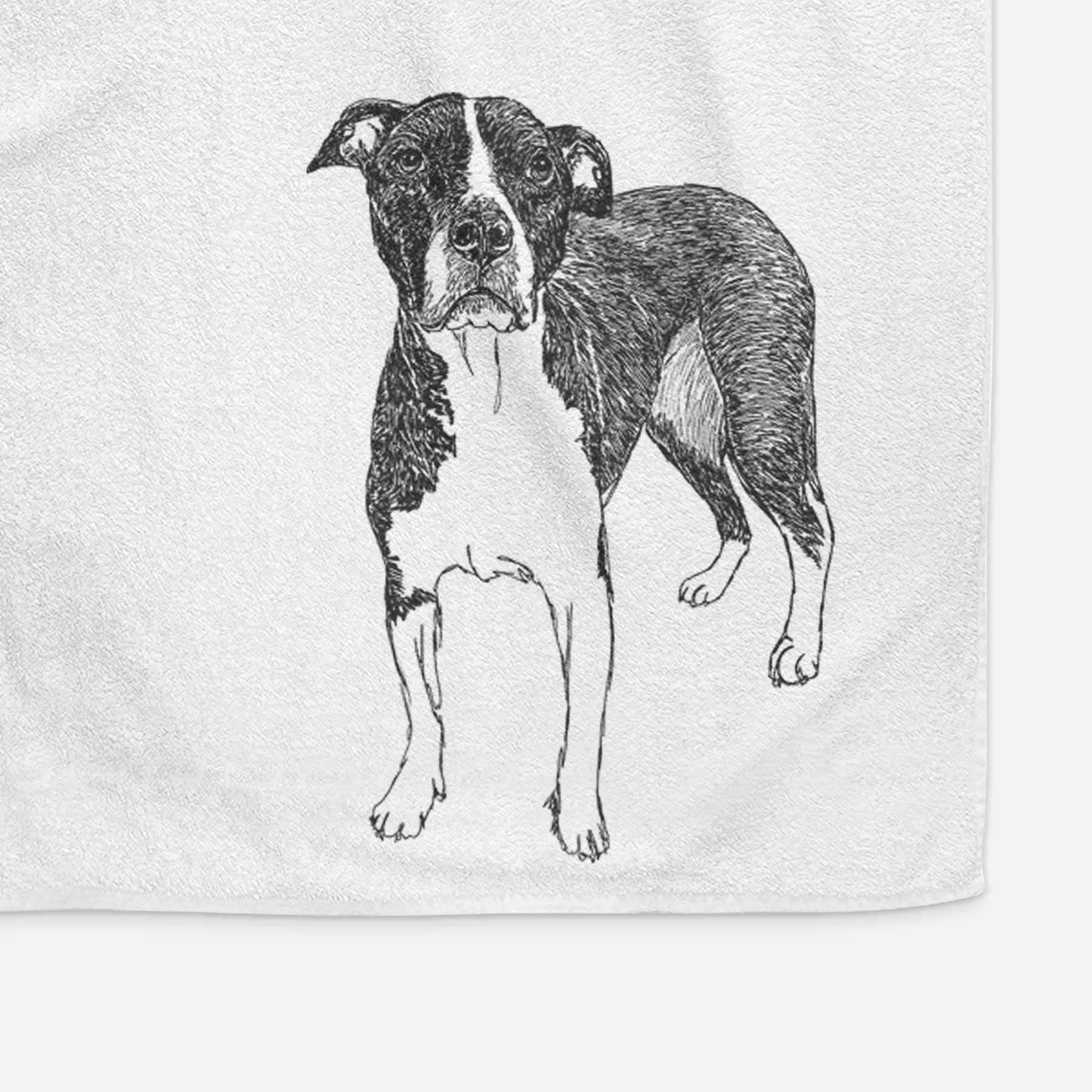 Doodled Harley Quinn the American Staffordshire Terrier Decorative Hand Towel