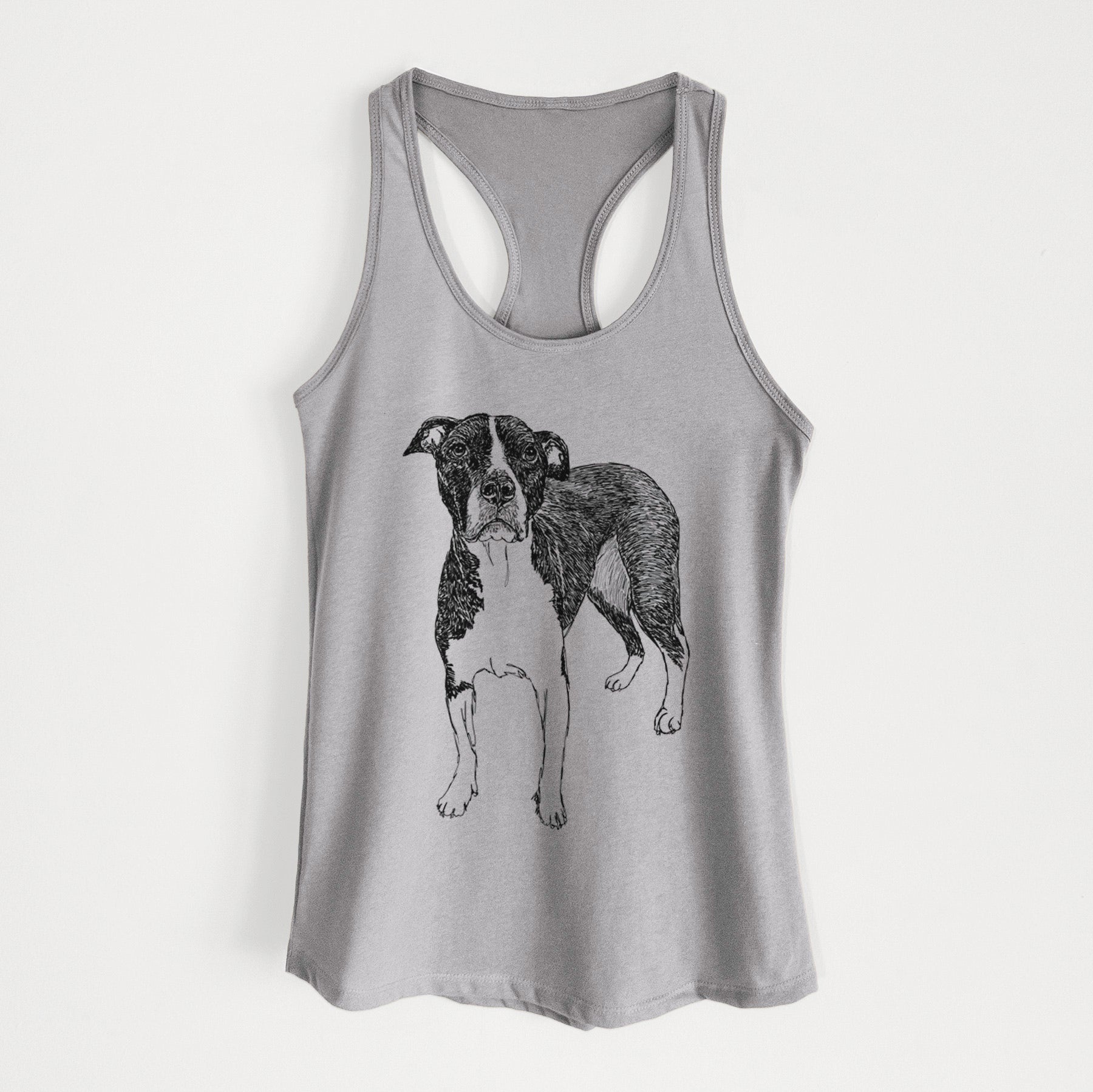 Doodled Harley Quinn the American Staffordshire Terrier - Women's Racerback Tanktop