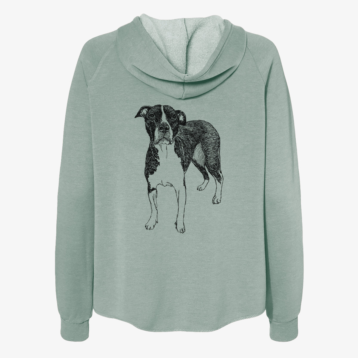 Doodled Harley Quinn the American Staffordshire Terrier - Women's Cali Wave Zip-Up Sweatshirt