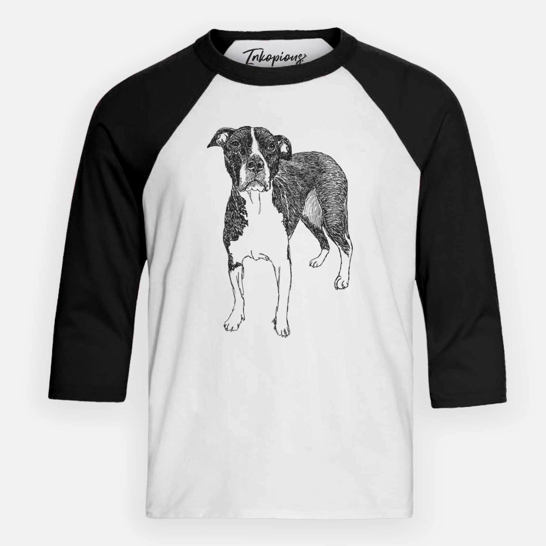 Doodled Harley Quinn the American Staffordshire Terrier - Youth 3/4 Long Sleeve