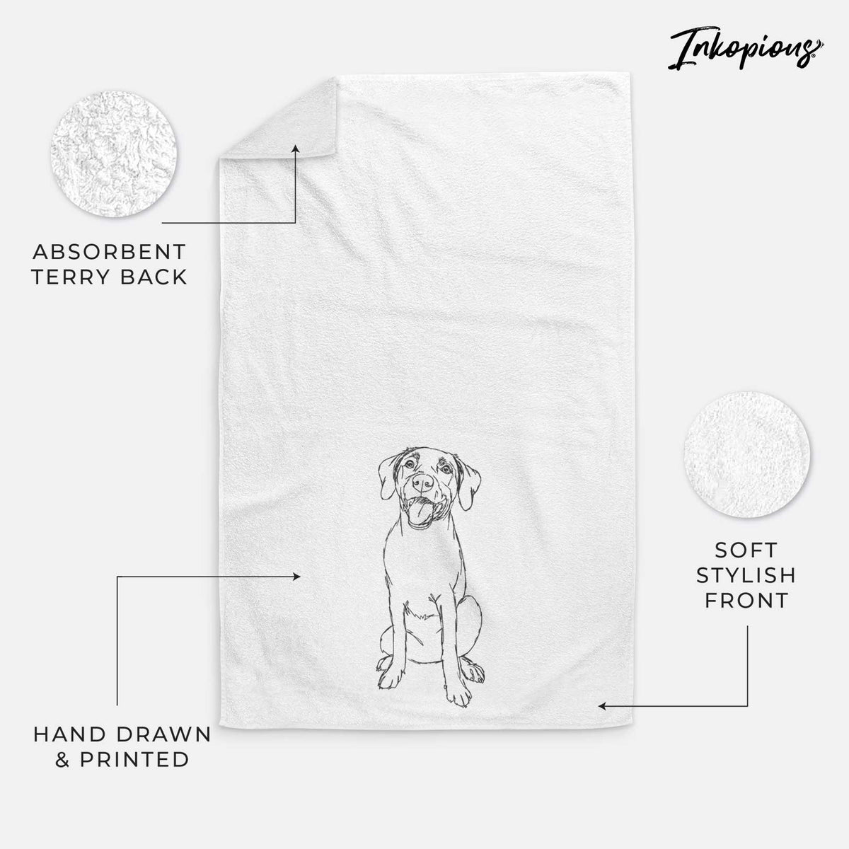 Doodled Harper the Mixed Breed Decorative Hand Towel