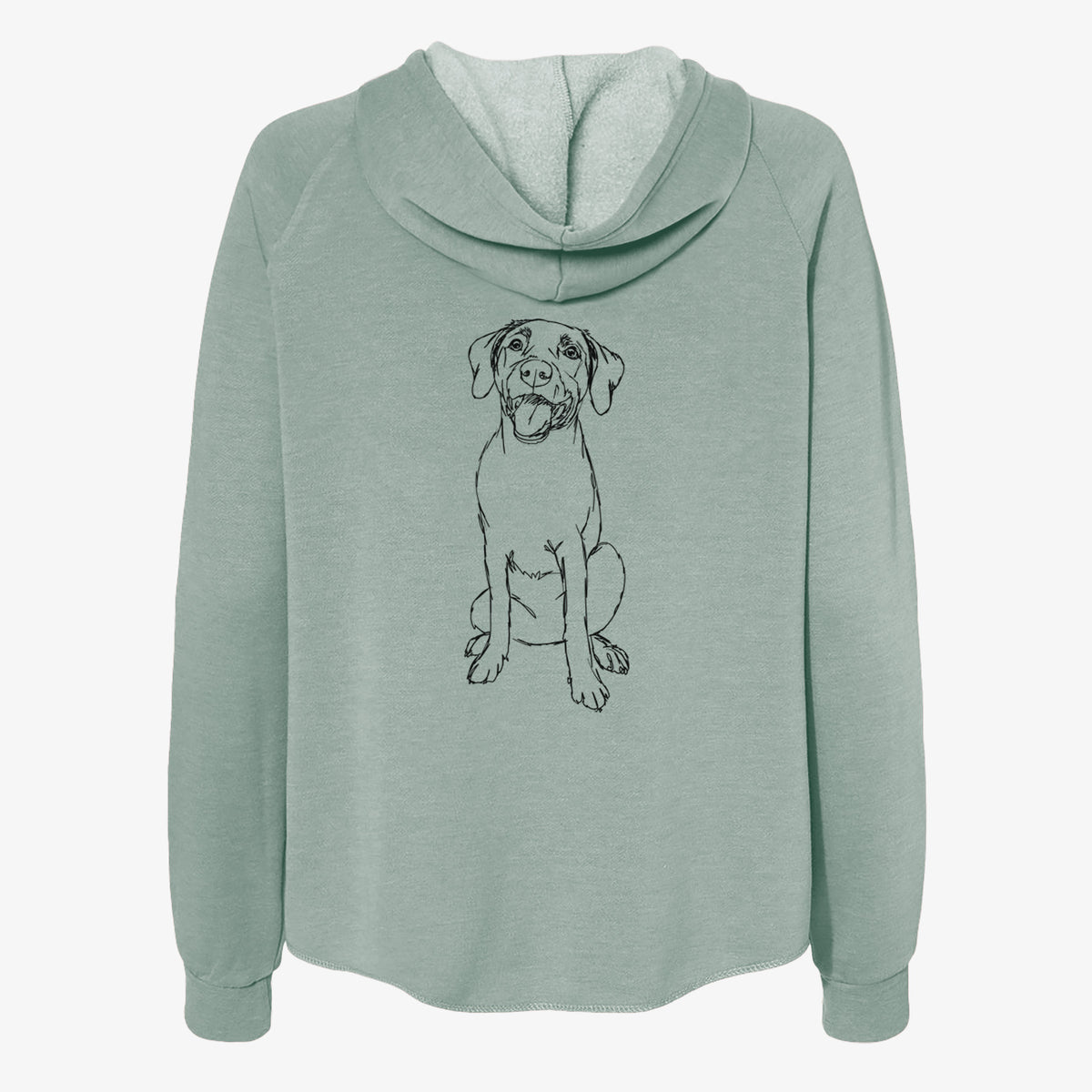 Doodled Harper the Mixed Breed - Women's Cali Wave Zip-Up Sweatshirt