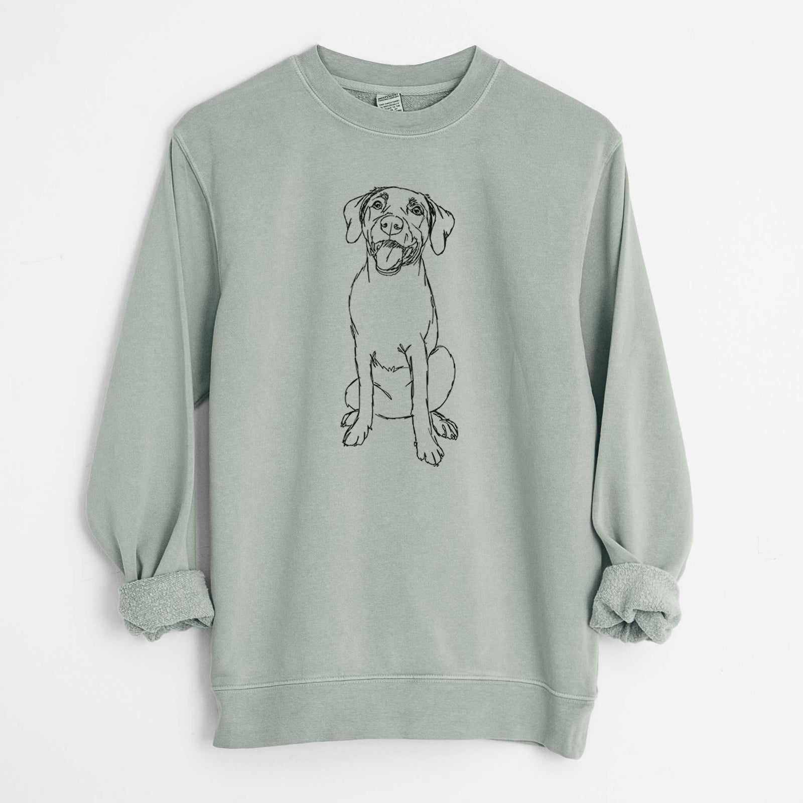 Doodled Harper the Mixed Breed - Unisex Pigment Dyed Crew Sweatshirt