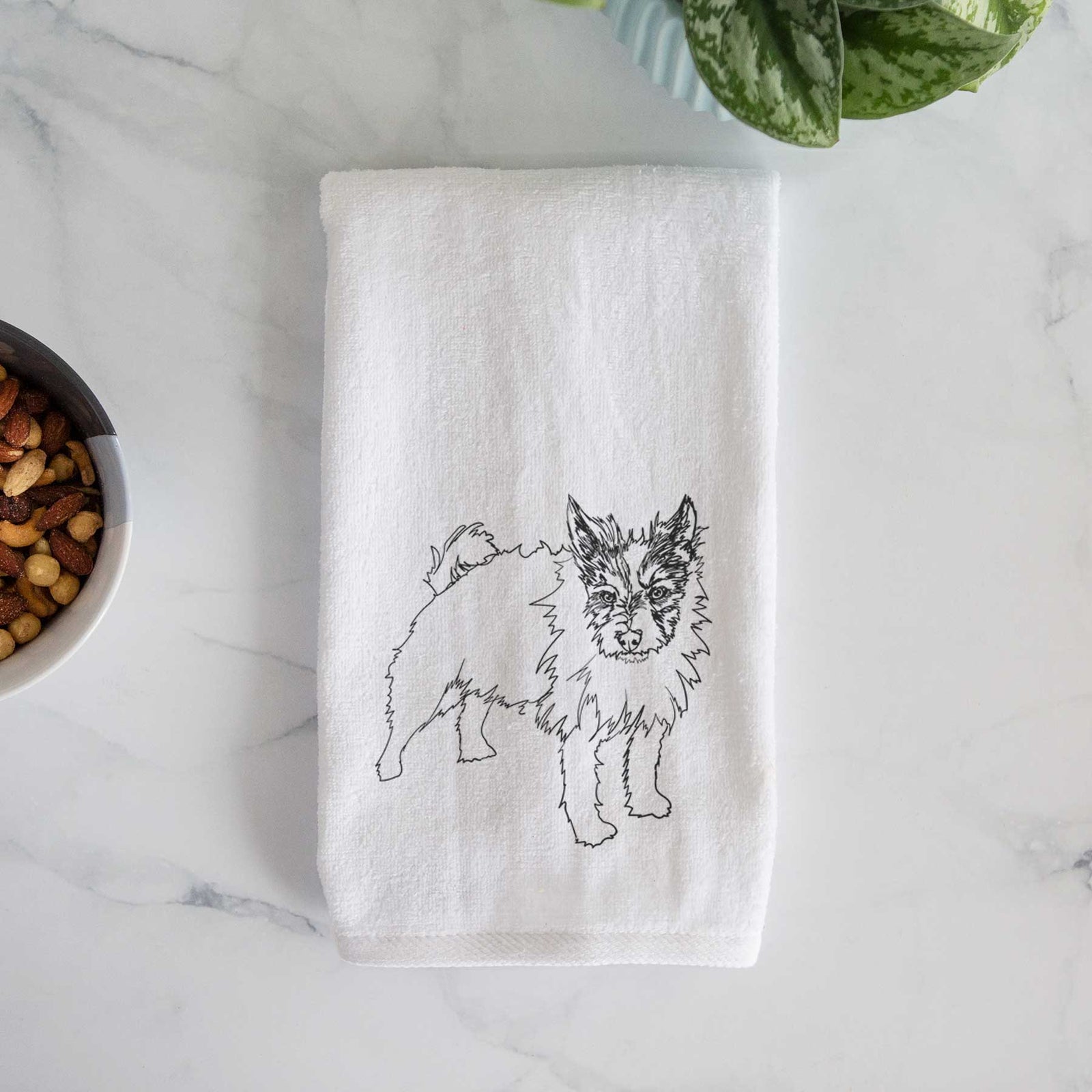 Doodled Harry the Jack Russell Terrier Decorative Hand Towel
