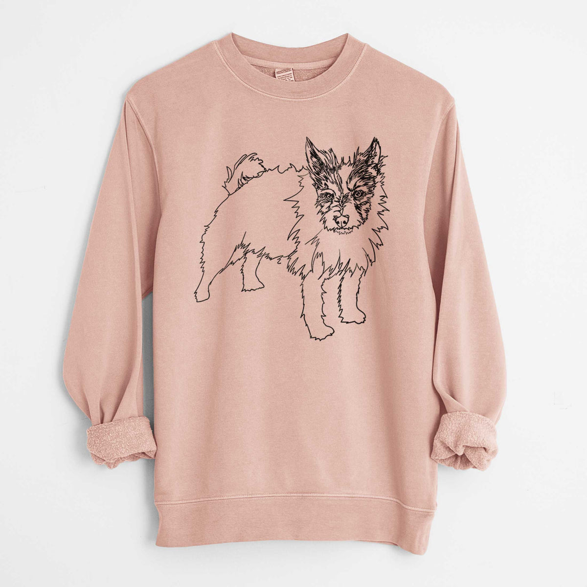 Doodled Harry the Jack Russell Terrier - Unisex Pigment Dyed Crew Sweatshirt
