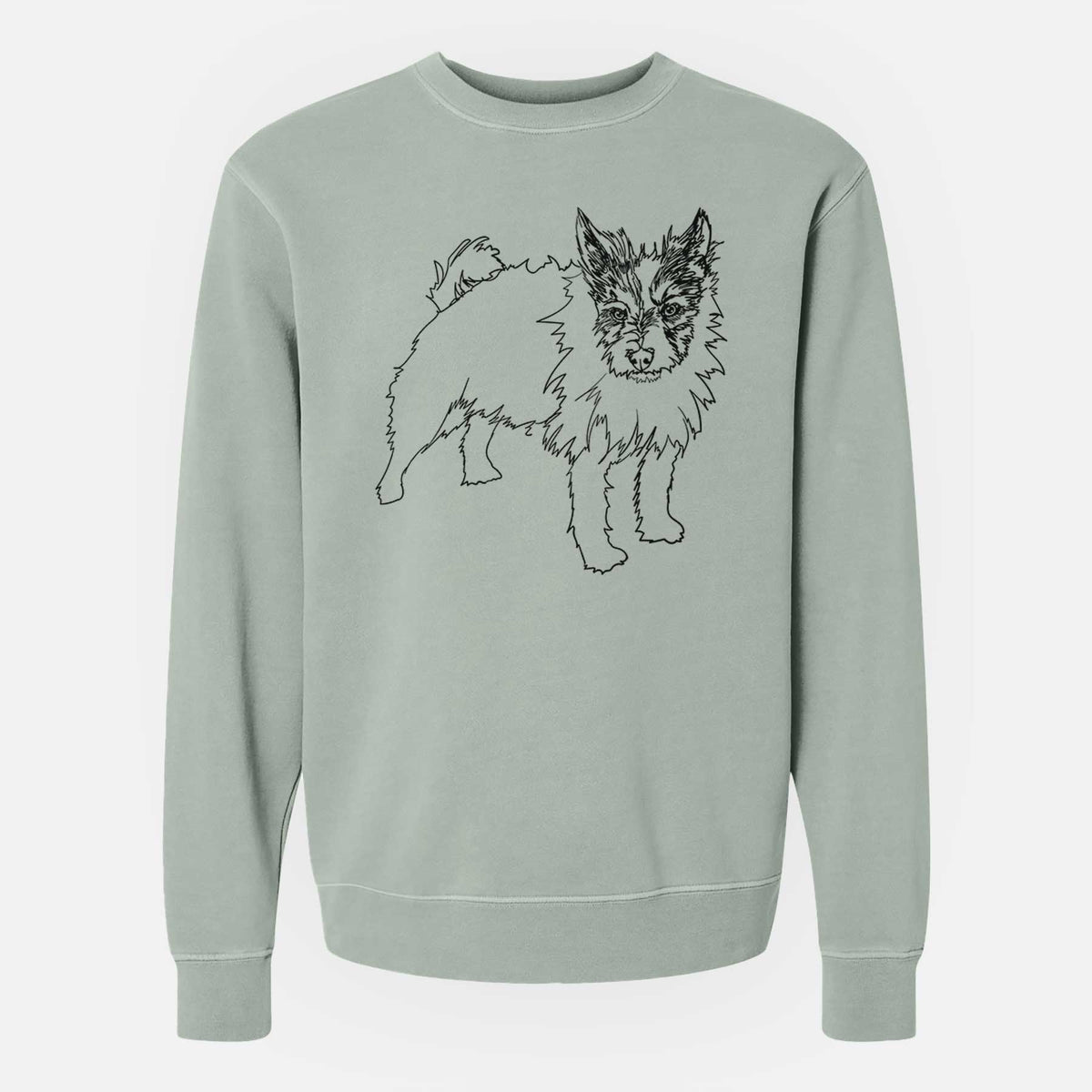 Doodled Harry the Jack Russell Terrier - Unisex Pigment Dyed Crew Sweatshirt