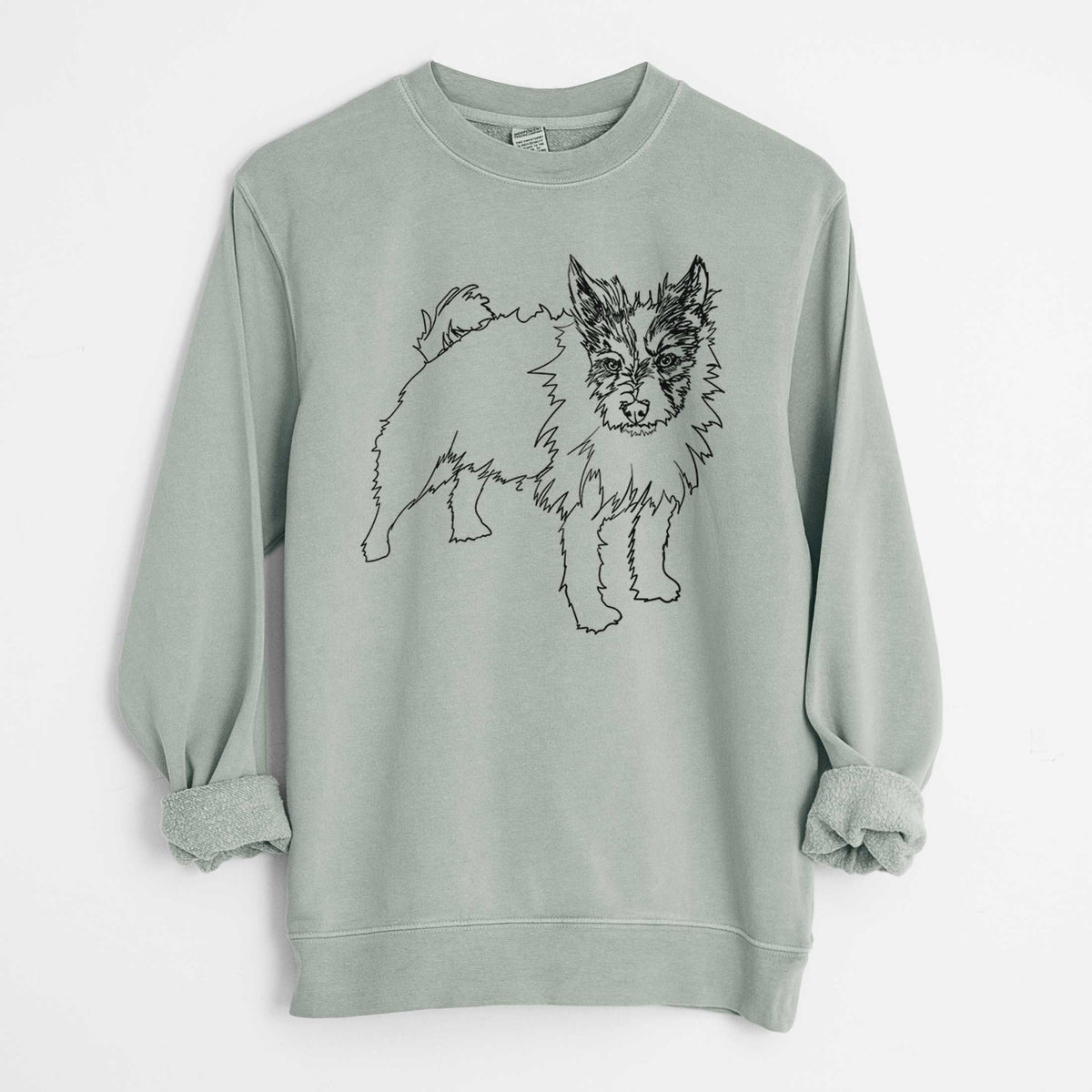 Doodled Harry the Jack Russell Terrier - Unisex Pigment Dyed Crew Sweatshirt
