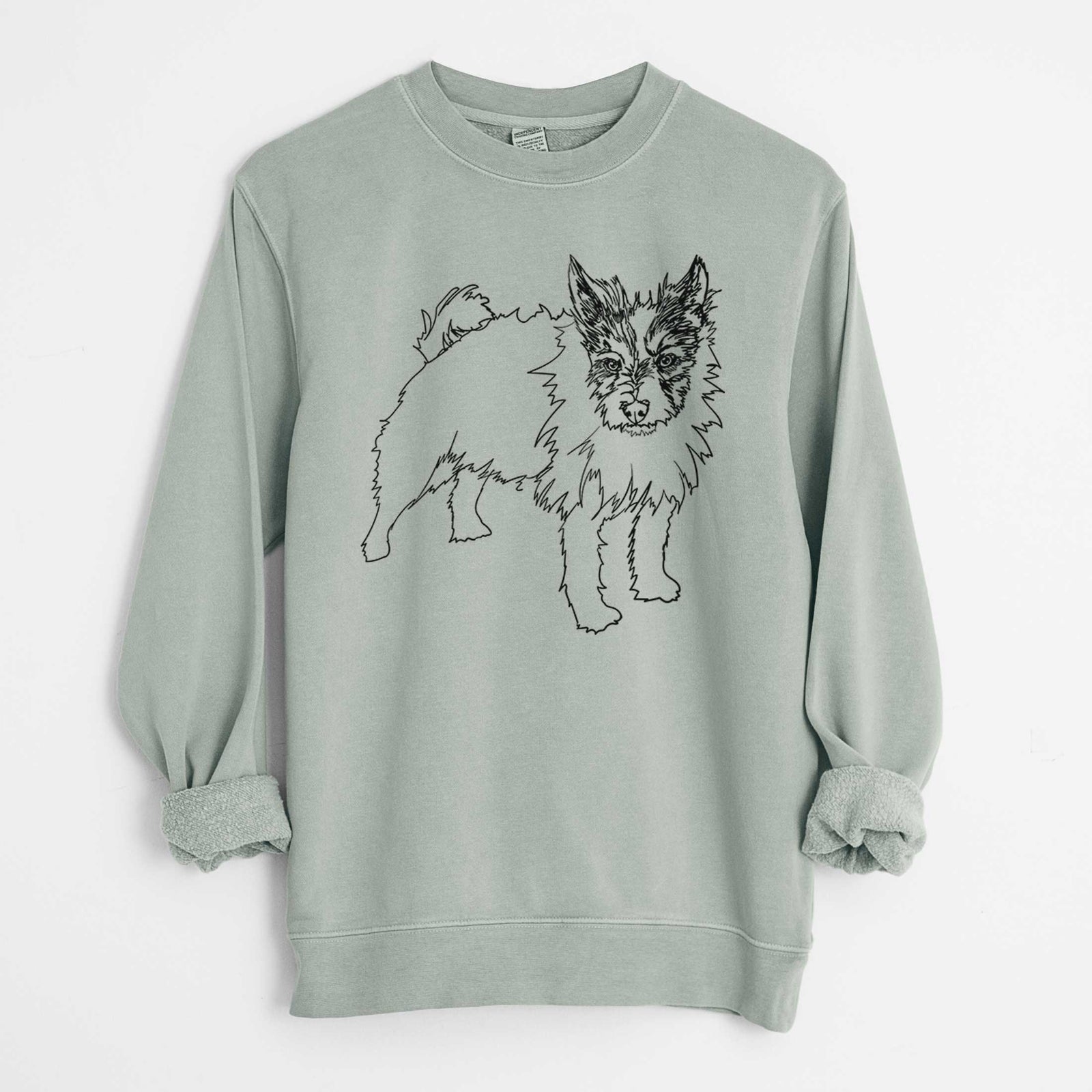Doodled Harry the Jack Russell Terrier - Unisex Pigment Dyed Crew Sweatshirt