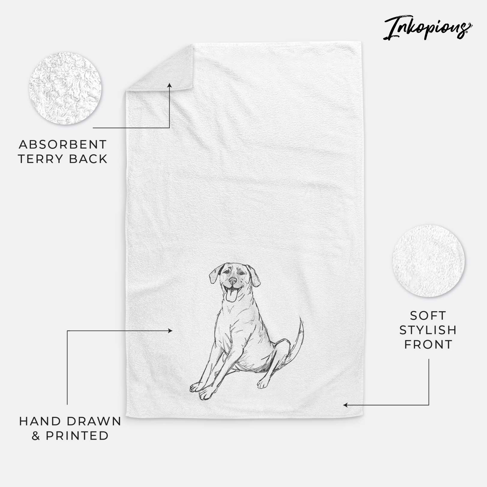 Doodled Harry the Super Mutt Decorative Hand Towel