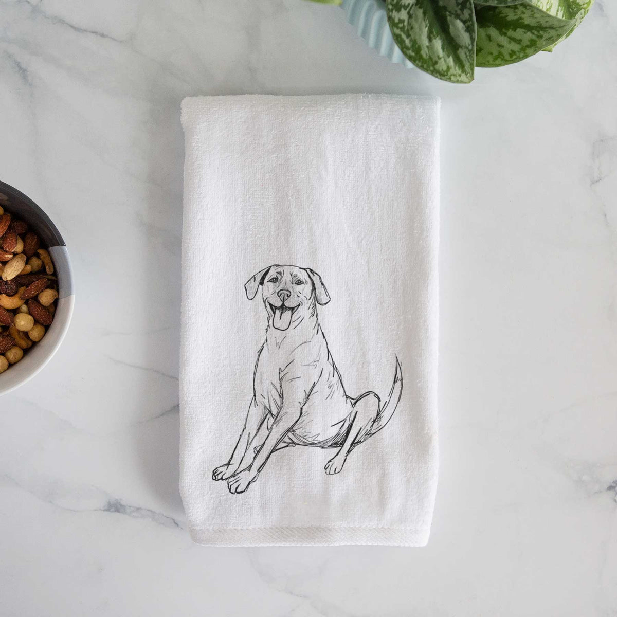 Doodled Harry the Super Mutt Decorative Hand Towel