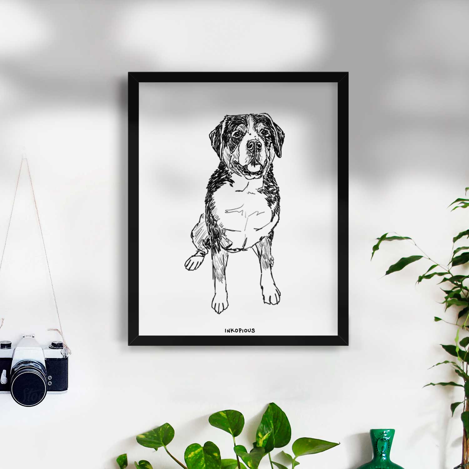 Doodled Harvey the Greater Swiss Mountain Dog Art Print