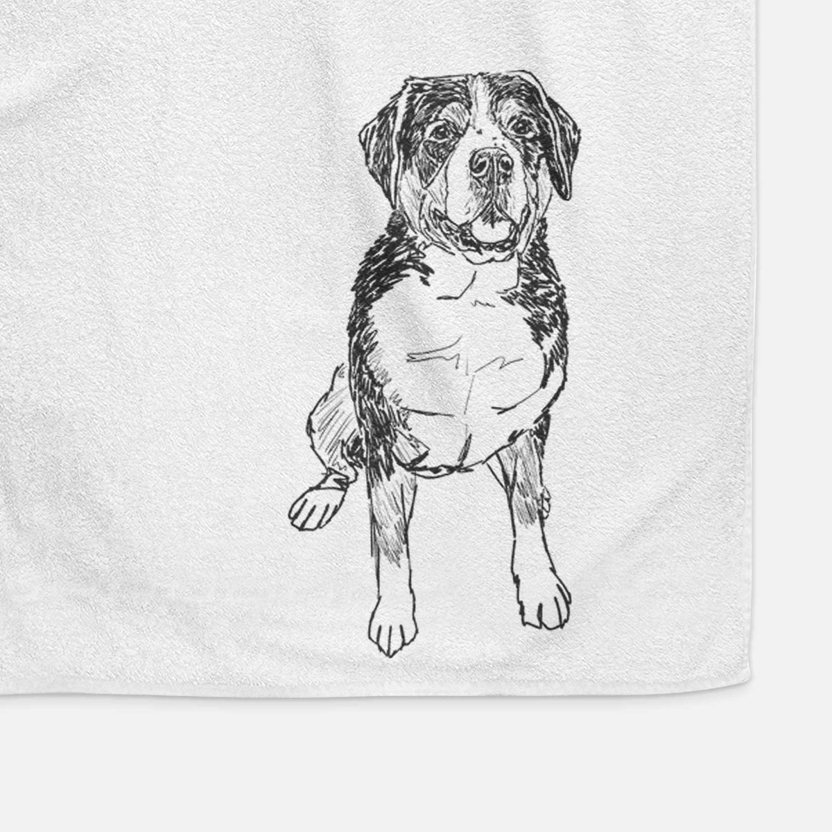 Doodled Harvey the Greater Swiss Mountain Dog Decorative Hand Towel
