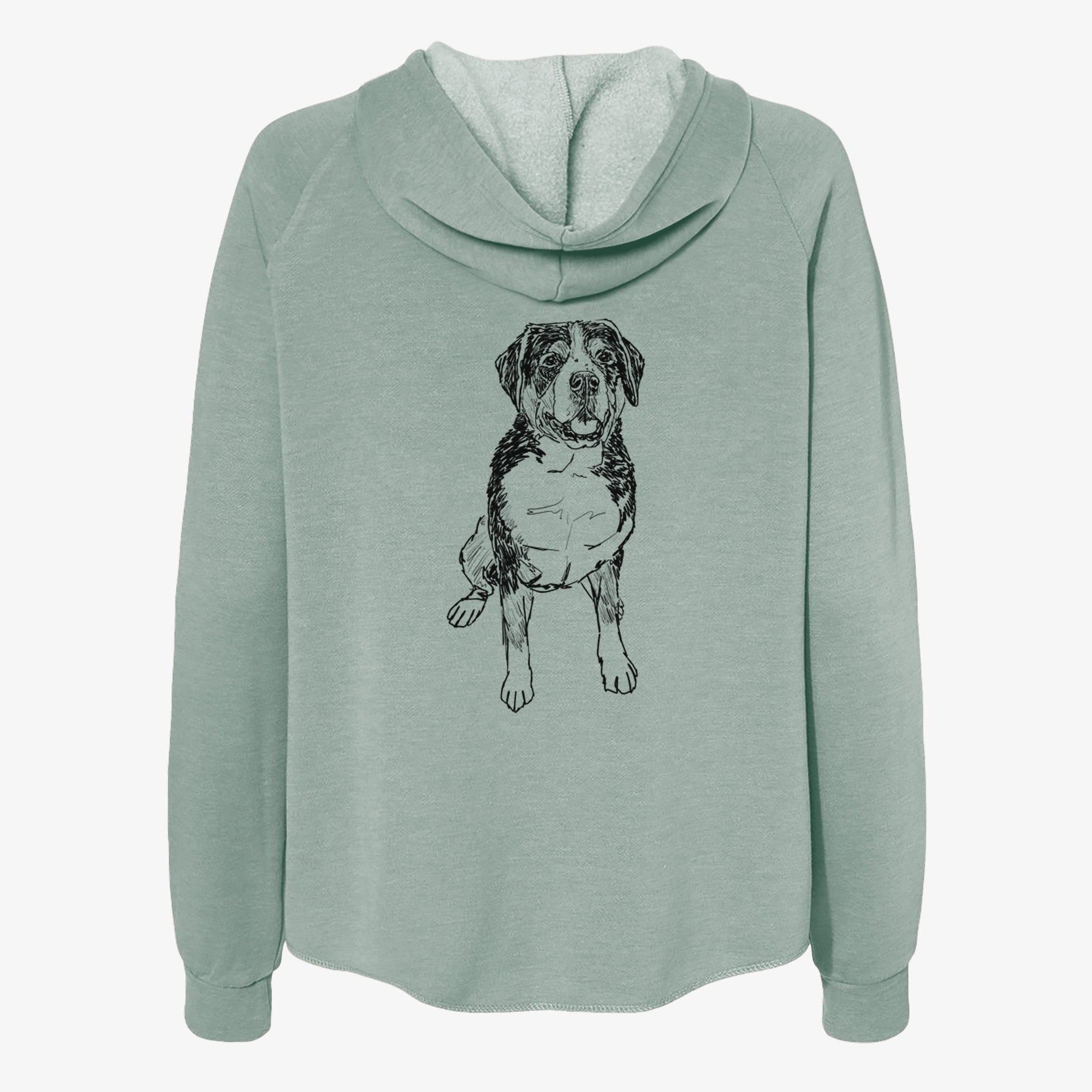 Doodled Harvey the Greater Swiss Mountain Dog - Women's Cali Wave Zip-Up Sweatshirt