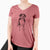 Doodled Harvey the Greater Swiss Mountain Dog - Women's V-neck Shirt