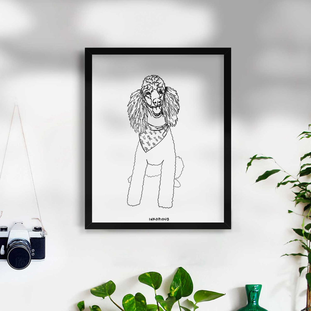 Doodled Henry the Standard Poodle Art Print