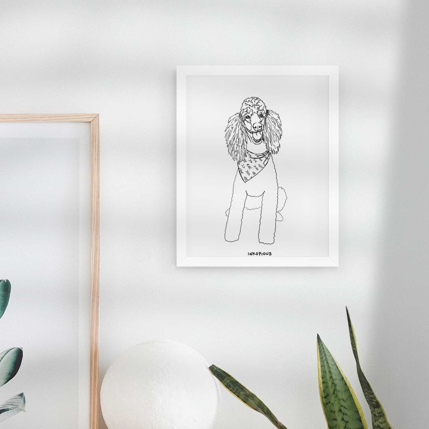 Doodled Henry the Standard Poodle Art Print