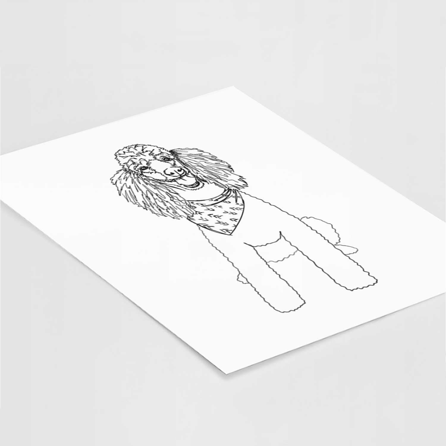 Doodled Henry the Standard Poodle Art Print