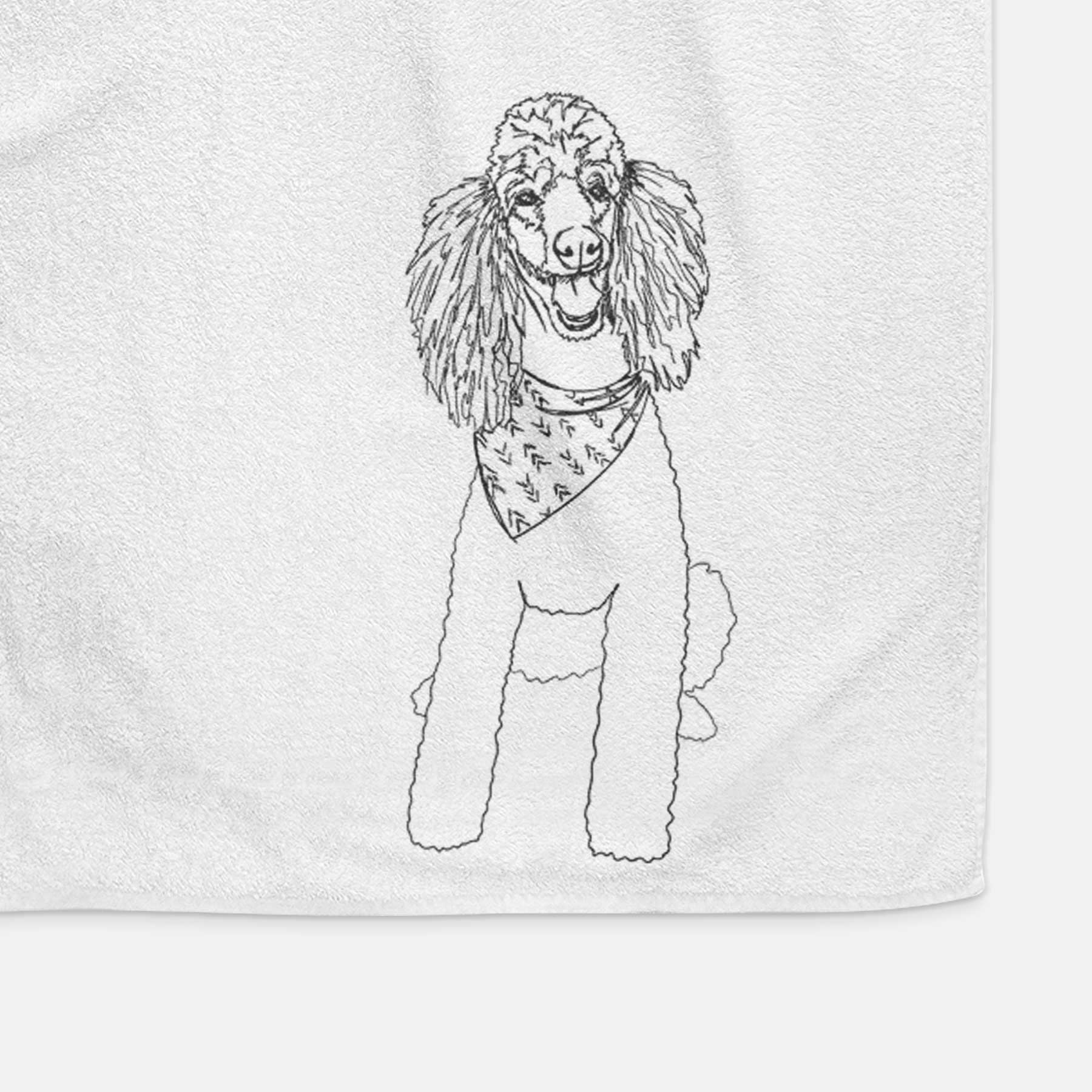 Doodled Henry the Standard Poodle Decorative Hand Towel