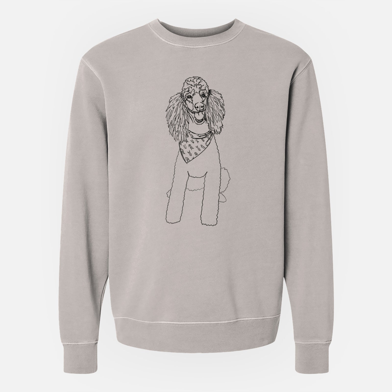Doodled Henry the Standard Poodle - Unisex Pigment Dyed Crew Sweatshirt