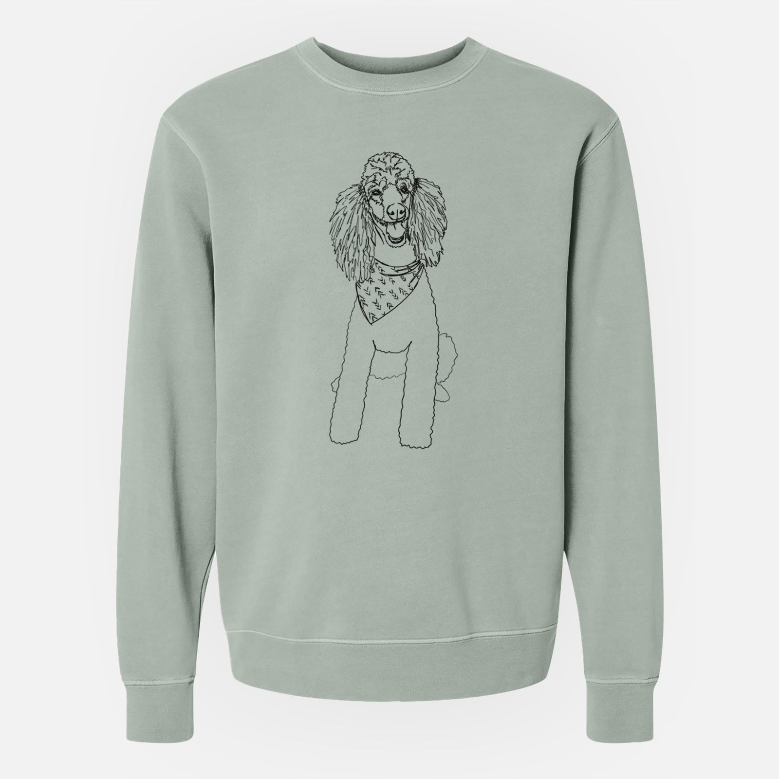 Doodled Henry the Standard Poodle - Unisex Pigment Dyed Crew Sweatshirt