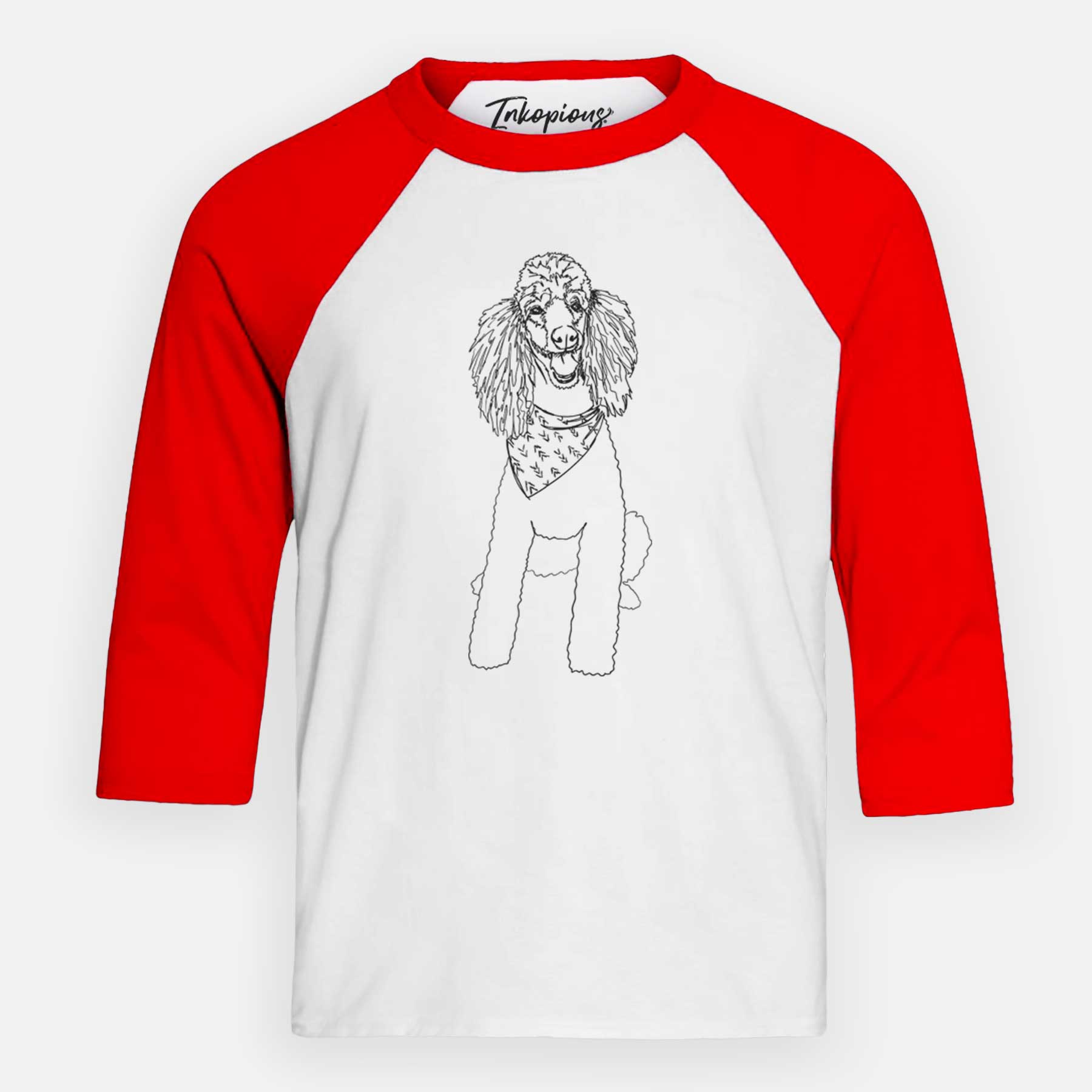 Doodled Henry the Standard Poodle - Youth 3/4 Long Sleeve