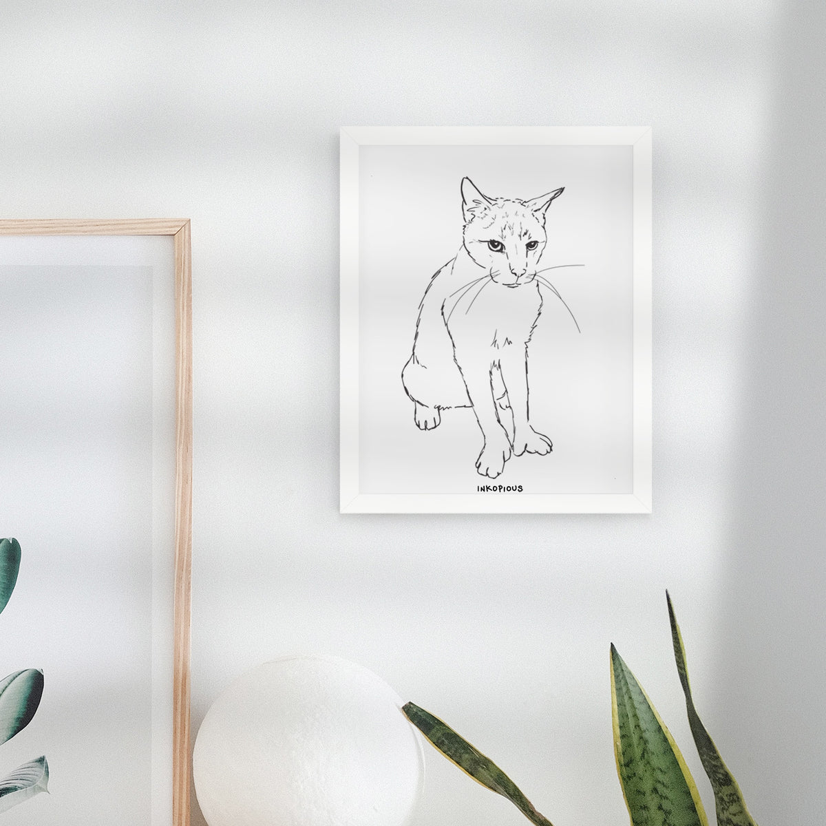 Doodled Henry the Cat Art Print
