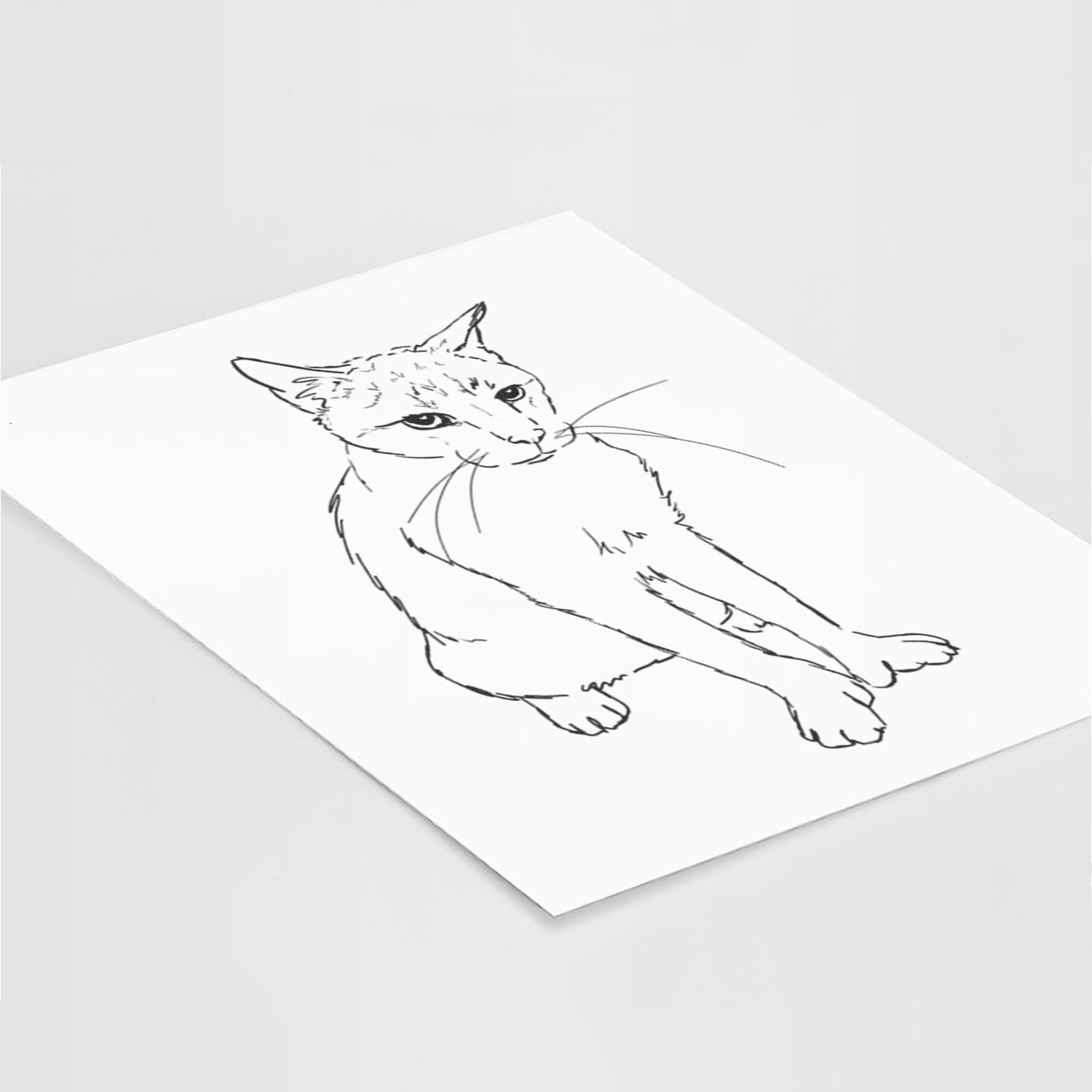 Doodled Henry the Cat Art Print